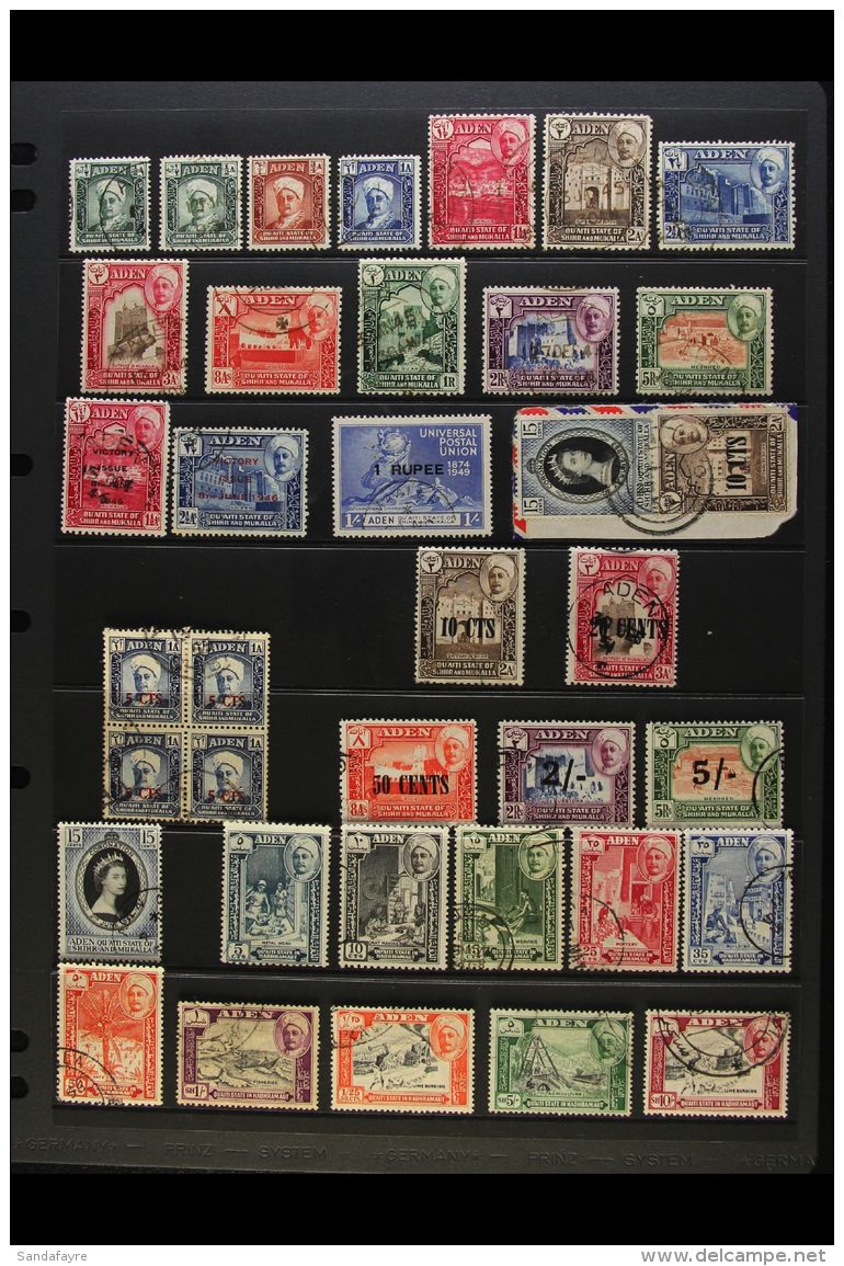 HADHRAMAUT 1942-1963 USED COLLECTION. A Useful Range With Some "Better" Values &amp; Includes 1942-46 Set, 1955-63... - Aden (1854-1963)