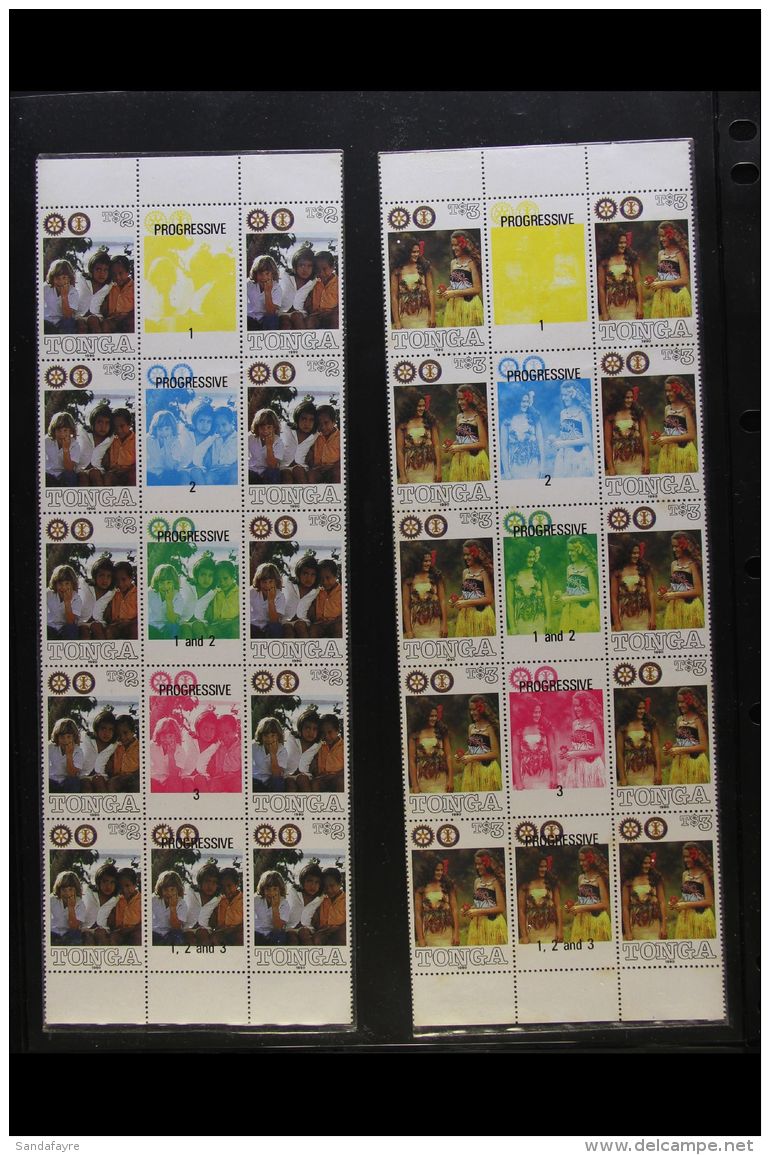 ROTARY INTERNATIONAL Tonga 1990 Complete Set (SG 1113/16, Scott 764/67) In Never Hinged Mint GUTTER PANES OF TEN... - Non Classificati