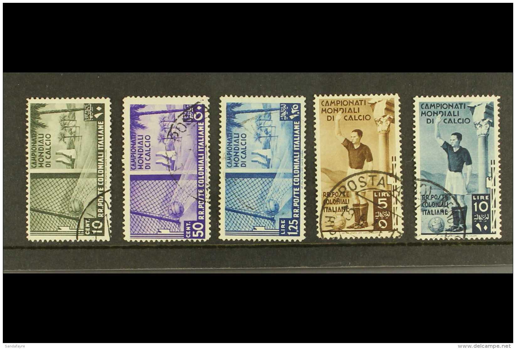 FOOTBALL ITALIAN COLONIES - 1934 World Cup (postage) Set Complete, Sass S11, Very Fine Used. Cat &euro;1100... - Non Classés