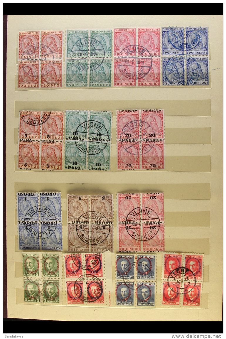 WORLD COLLECTION OF USED BLOCKS OF FOUR. 1880's-1950's Worldwide Collection Of Virtually All Different BLOCKS Of 4... - Other & Unclassified