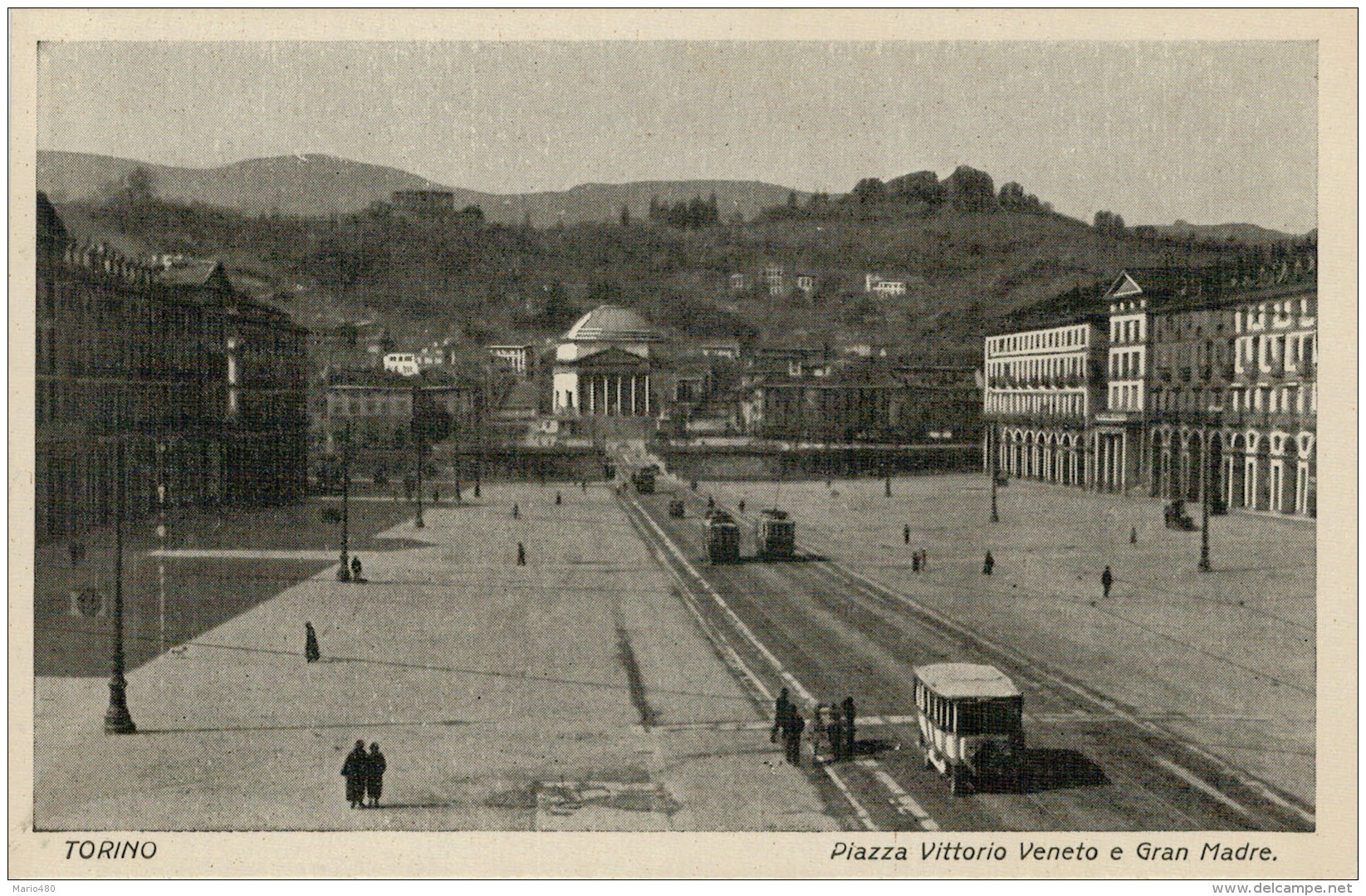 TORINO  PIAZZA  VITTORIO  VENETO E GRAN  MADRE    2  SCAN  (NUOVA) - Places & Squares