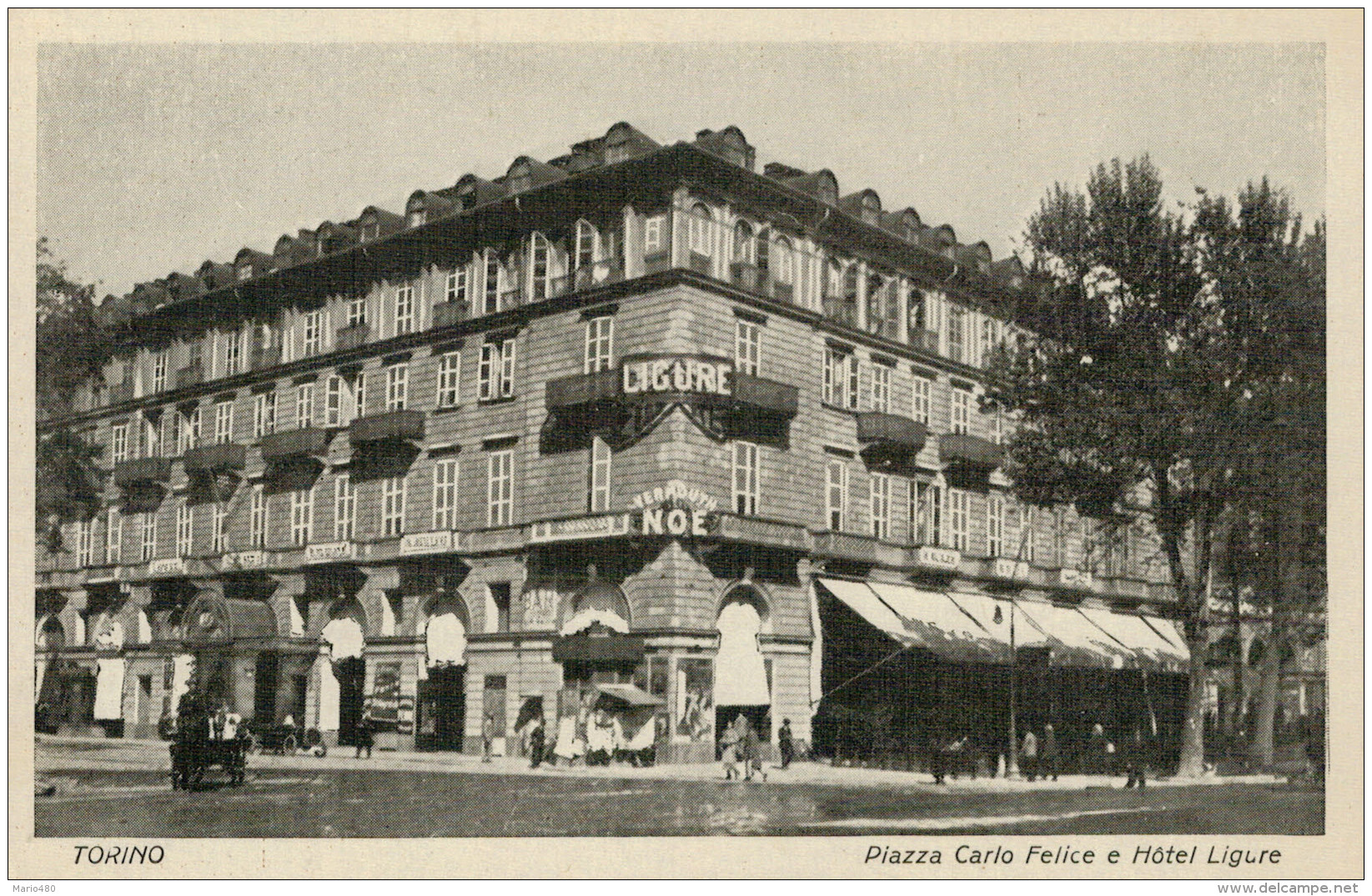 TORINO  PIAZZA    CARLO  FELICE  E  HOTEL  LIGURE     2  SCAN  (NUOVA) - Wirtschaften, Hotels & Restaurants