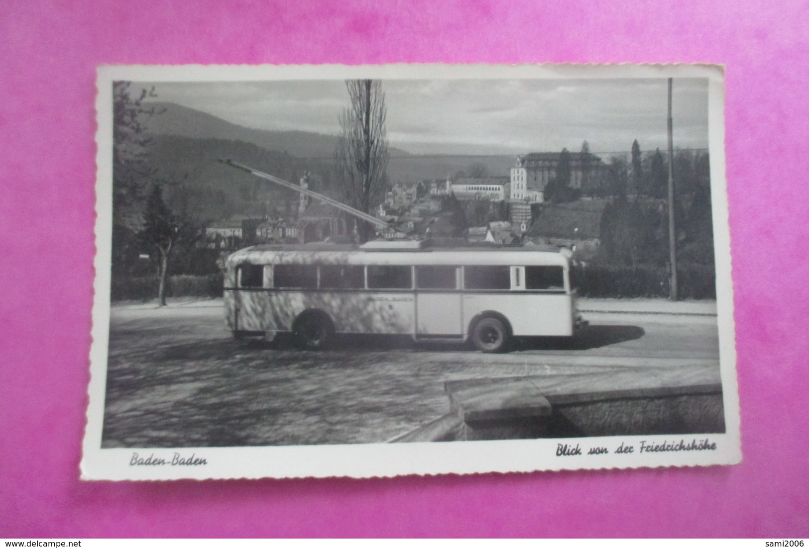 CPA PHOTO ALLEMAGNE BADEN BADEN BUS ANCIEN - Baden-Baden