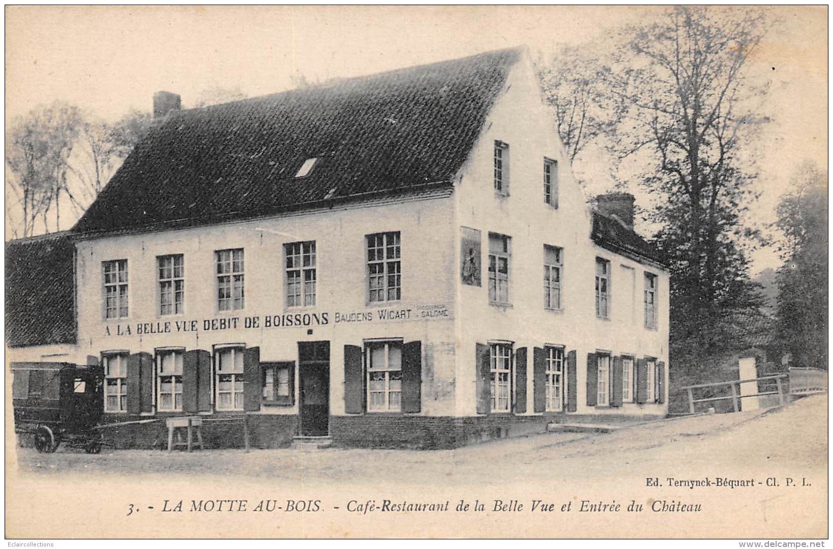 La Motte Au Bois     59      Café Restaurant De La Belle Vue     (voir Scan) - Otros & Sin Clasificación