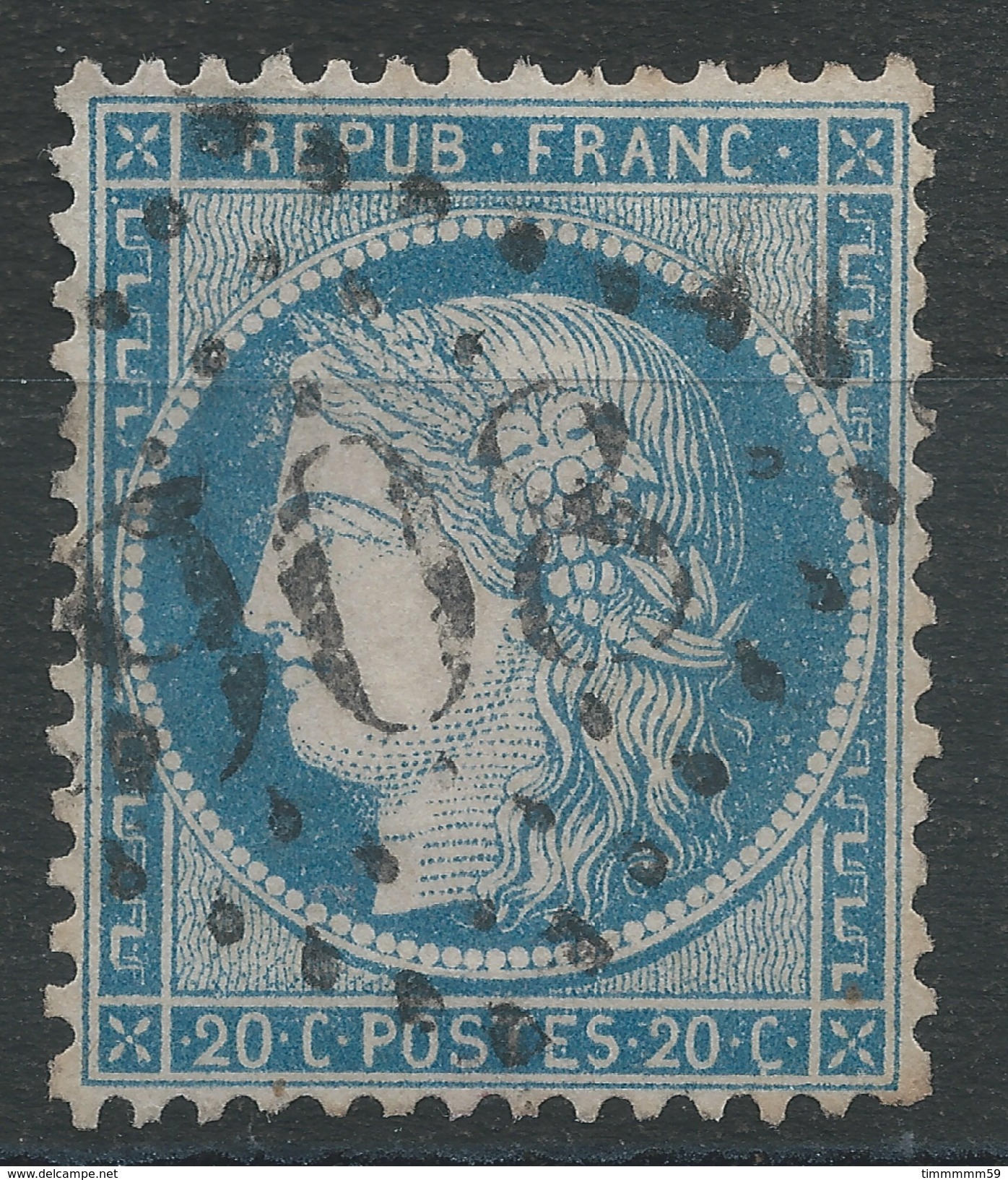 Lot N°34879   Variété/n°37, Oblit GC 908 CHARTRES (27), Taches Blanches Face Au Frond, C De 20C - 1870 Siege Of Paris