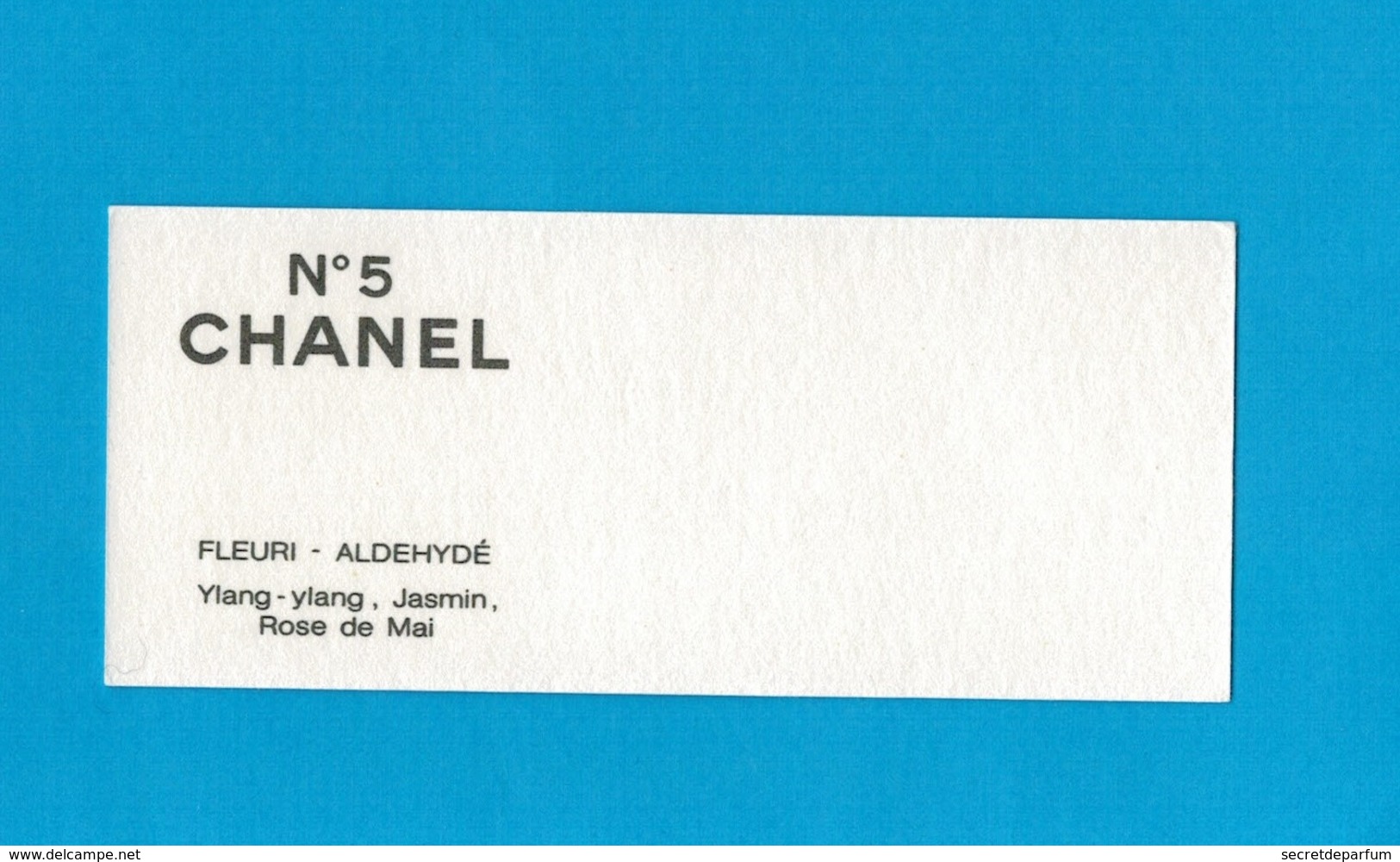 Cartes Parfumées Carte CHANEL N°5  De CHANEL RECTO VERSO - Modernes (à Partir De 1961)