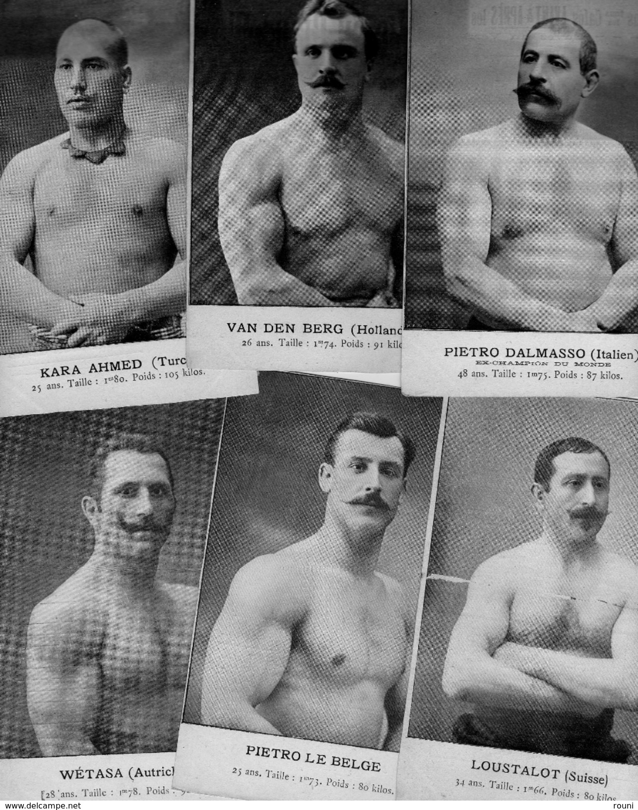 Les Grands Lutteurs - Photos découpées dans revues de photo (45 Français+ 15 étrangers)copies de la Collection WALERY