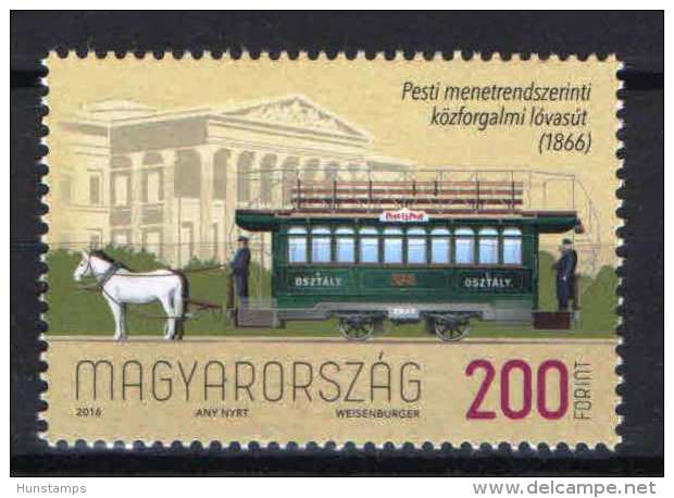 Hungary 2016. Animals / Horses Trains / Railways Nice Stamp MNH (**) - Neufs