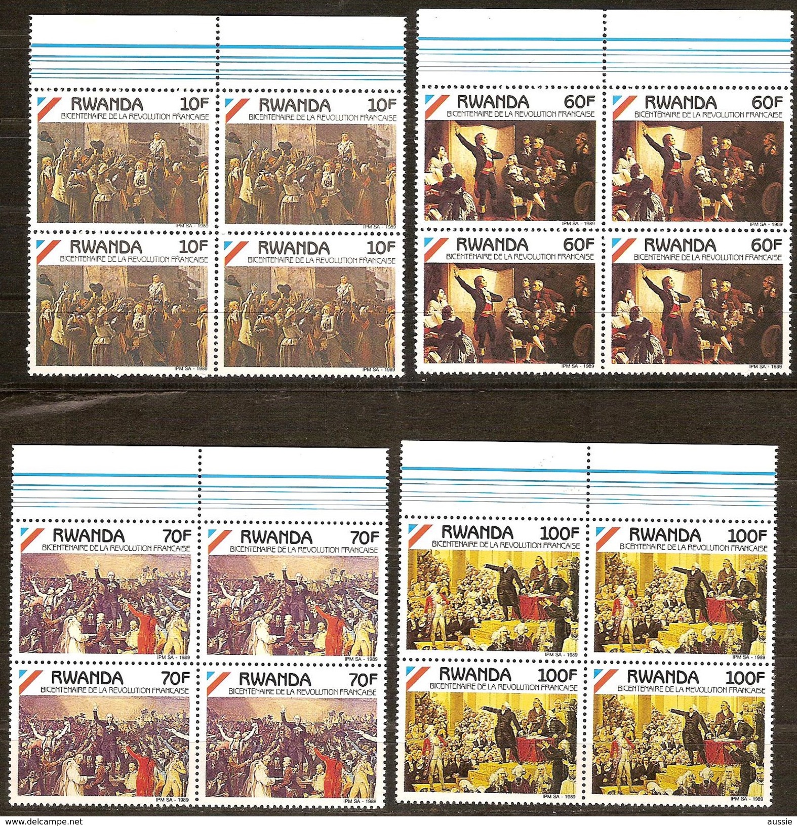 Rwanda Ruanda 1990 Yvert 1289-1292 OCBn° 4 X 1356-1359 *** MNH Cote 34 Euro - Neufs