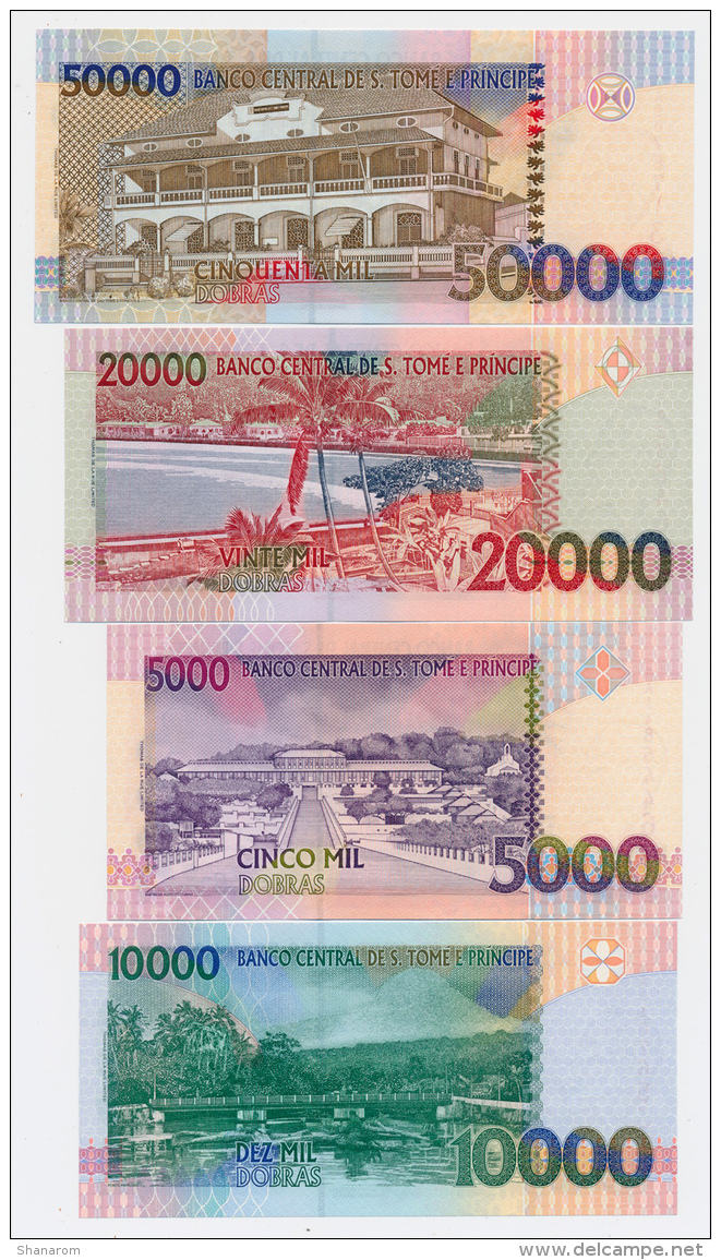 1996 // S.TOME E PRINCIPE // 5000, 10 000, 20 000 &amp; 50 000 DOBRAS // UNC - São Tomé U. Príncipe