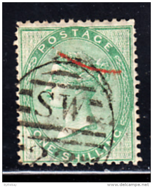 Great Britain Used #28 1sh Victoria Watermark Inverted - Used Stamps