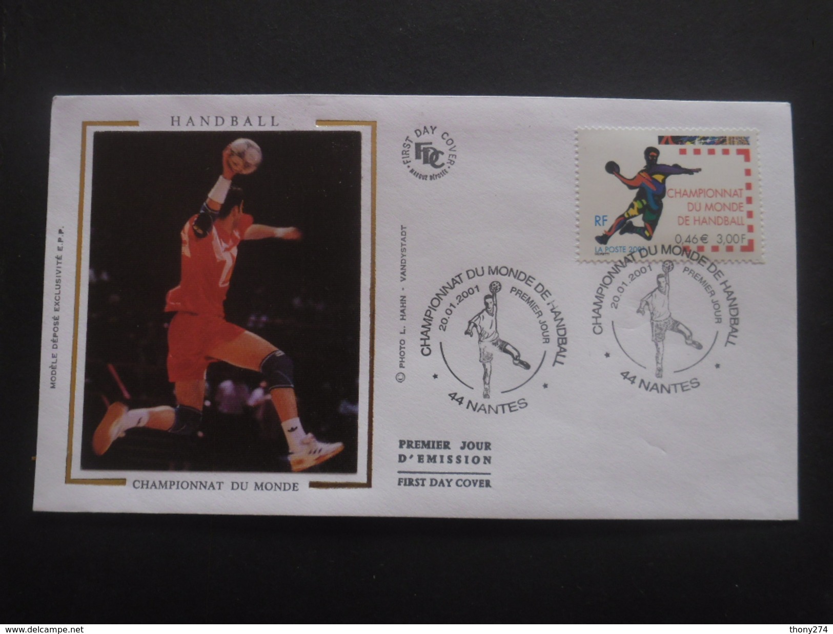 FRANCE FDC Championnat Du Monde De Handball 20-01-2001 Nantes - 2000-2009