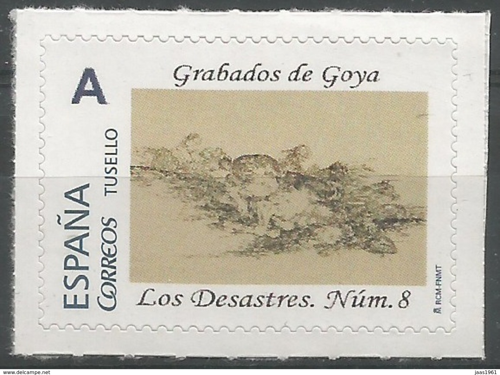 ESPAÑA. "TU SELLO". GRABADOS DE GOYA. LOS DESASTRES DE LA GUERRA. NUMERO 8 - Unused Stamps