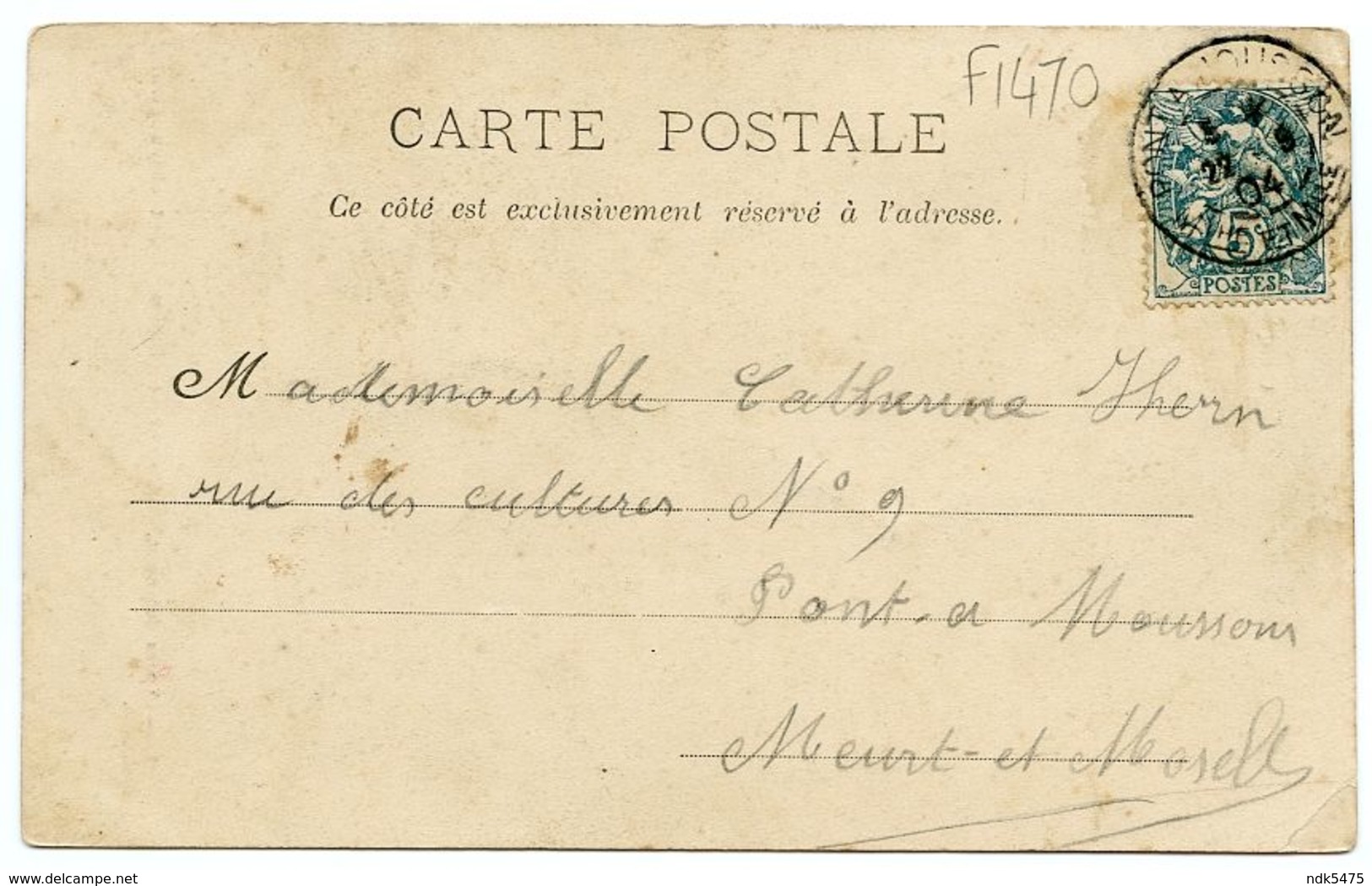 NANCY : ROYER - 1 - CE QUE FEMME VEUT.../ ADRESSE - PONT A MOUSSON, RUE DES CULTURES (THERN) - Royer