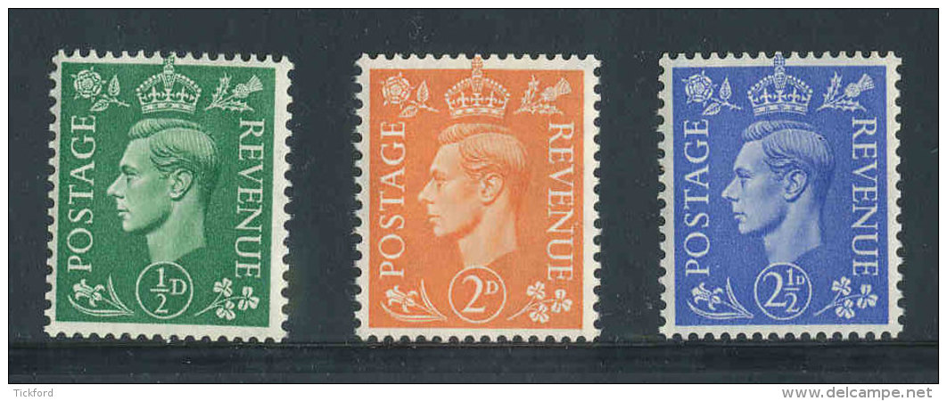 GRANDE-BRETAGNE - 1941 - Yvert N# 209Ab/212Ab/213Ab - NEUFS ** Luxe MNH - Série 3 Valeurs  - George VI - Ungebraucht