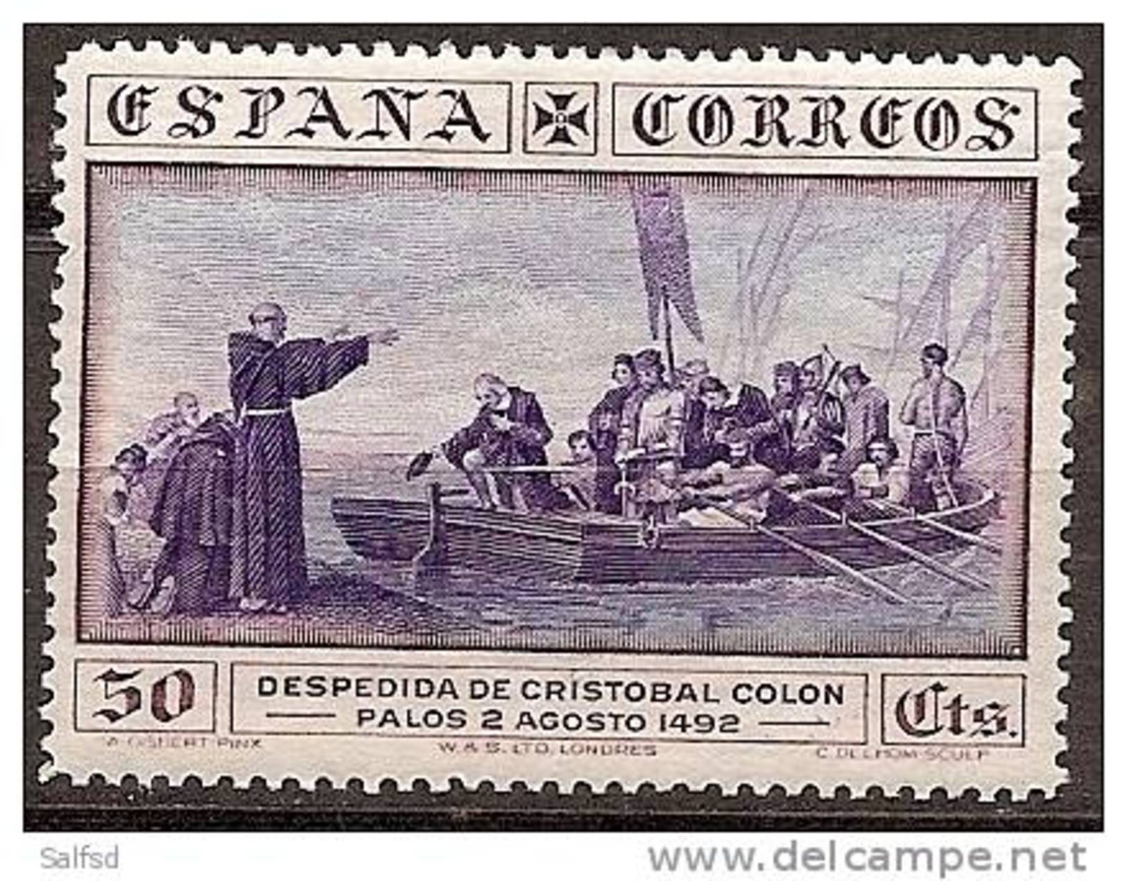 SPAIN Edifil # 542 * MH Avec Ch. Colon Columbus America Discover Ships / Barcos - Nuevos