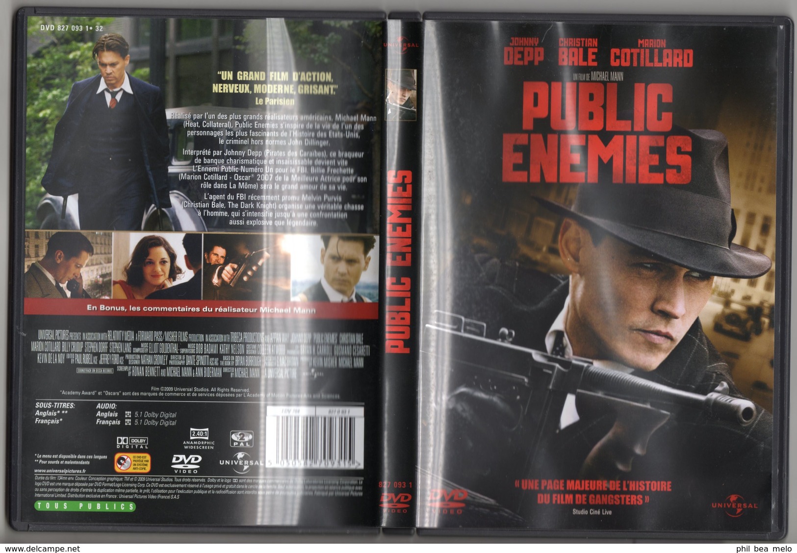 CINEMA - POLICIER - DVD - PUBLIC ENEMIES - DE MICHAEL MANN - JOHNNY DEPP / CHRISTIAN BALE / MARION COTILLARD - Policiers