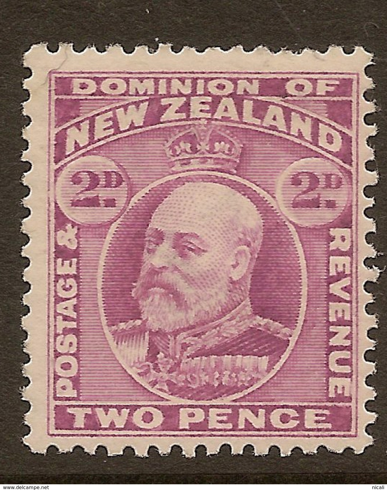 NZ 1909 2d KEVII P14x14.5 SG 388 HM #YS315 - Ongebruikt