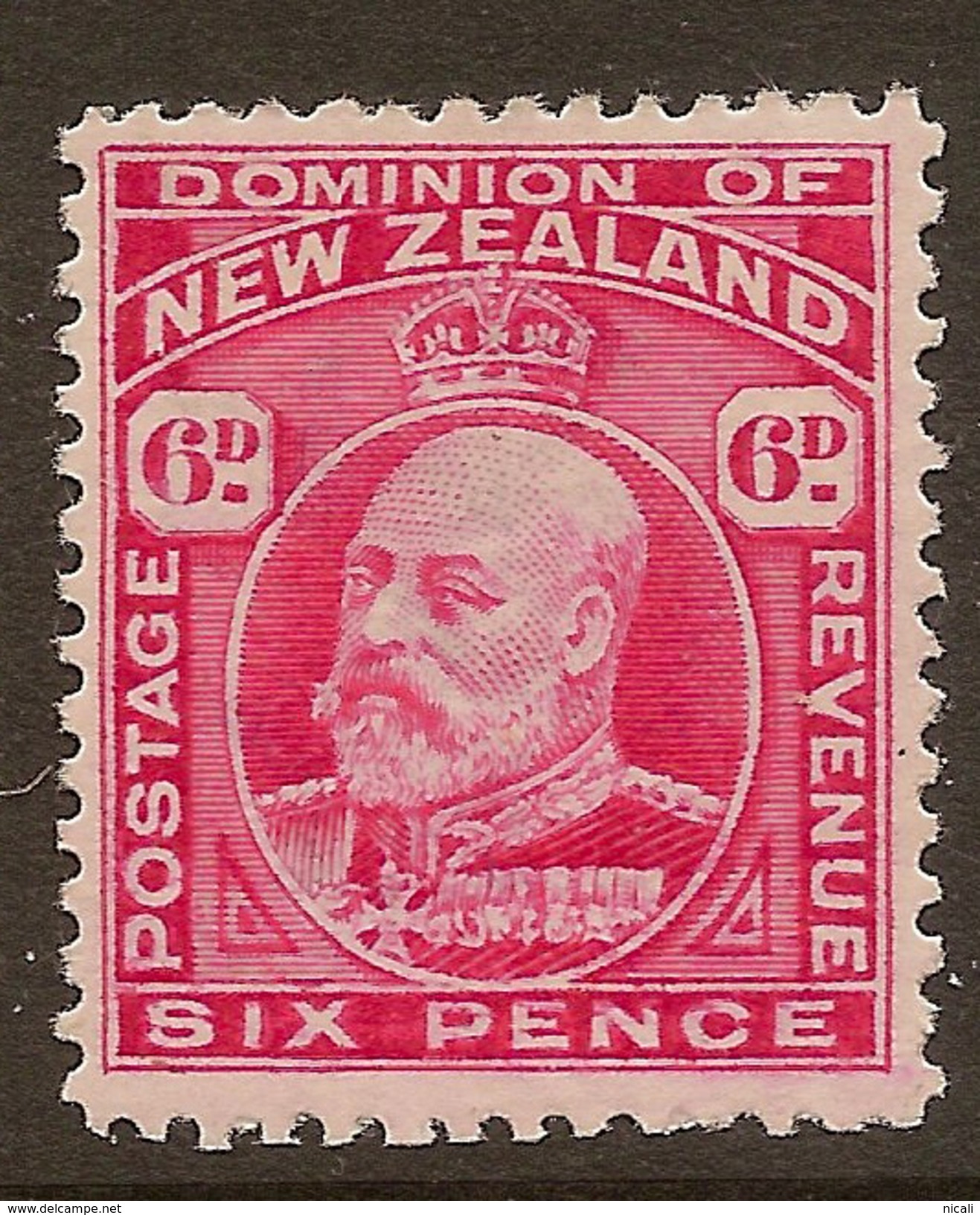NZ 1909 6d KEVII P14x14.5 SG 392 HM #YS317 - Unused Stamps