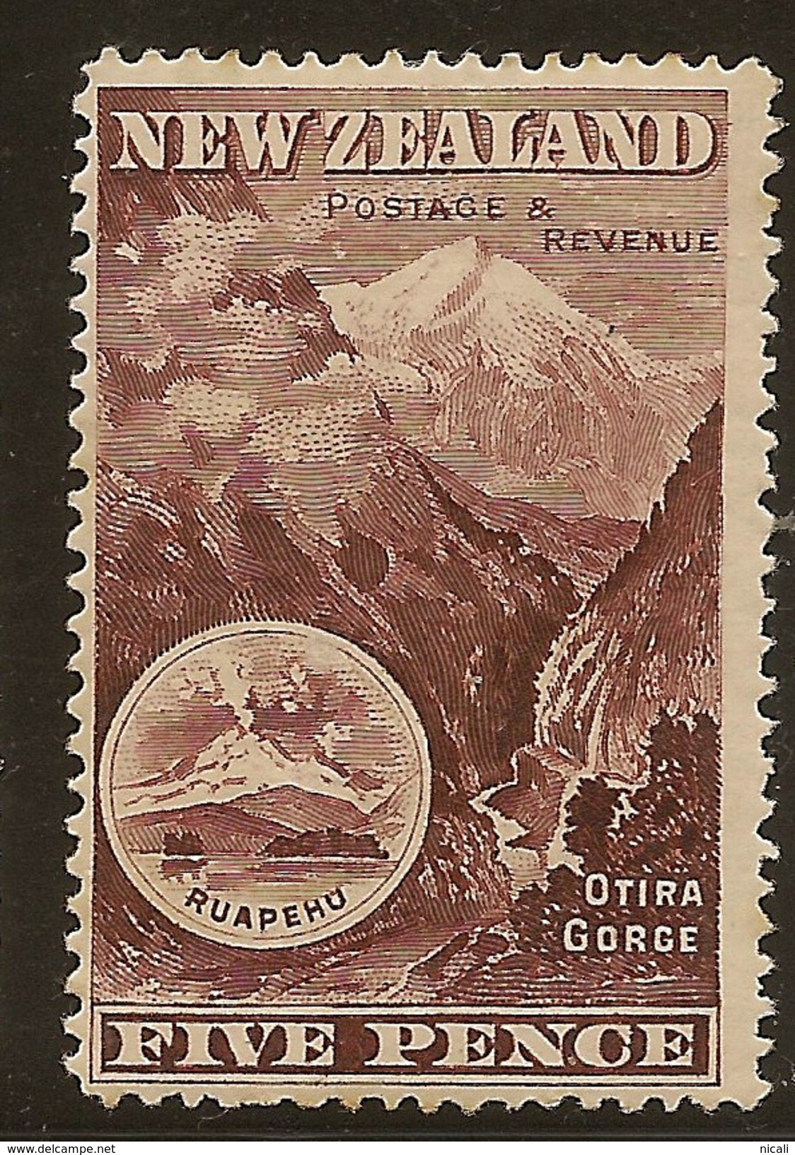 NZ 1898 5d Otira Gorge SG 253a HM #YS212 - Unused Stamps