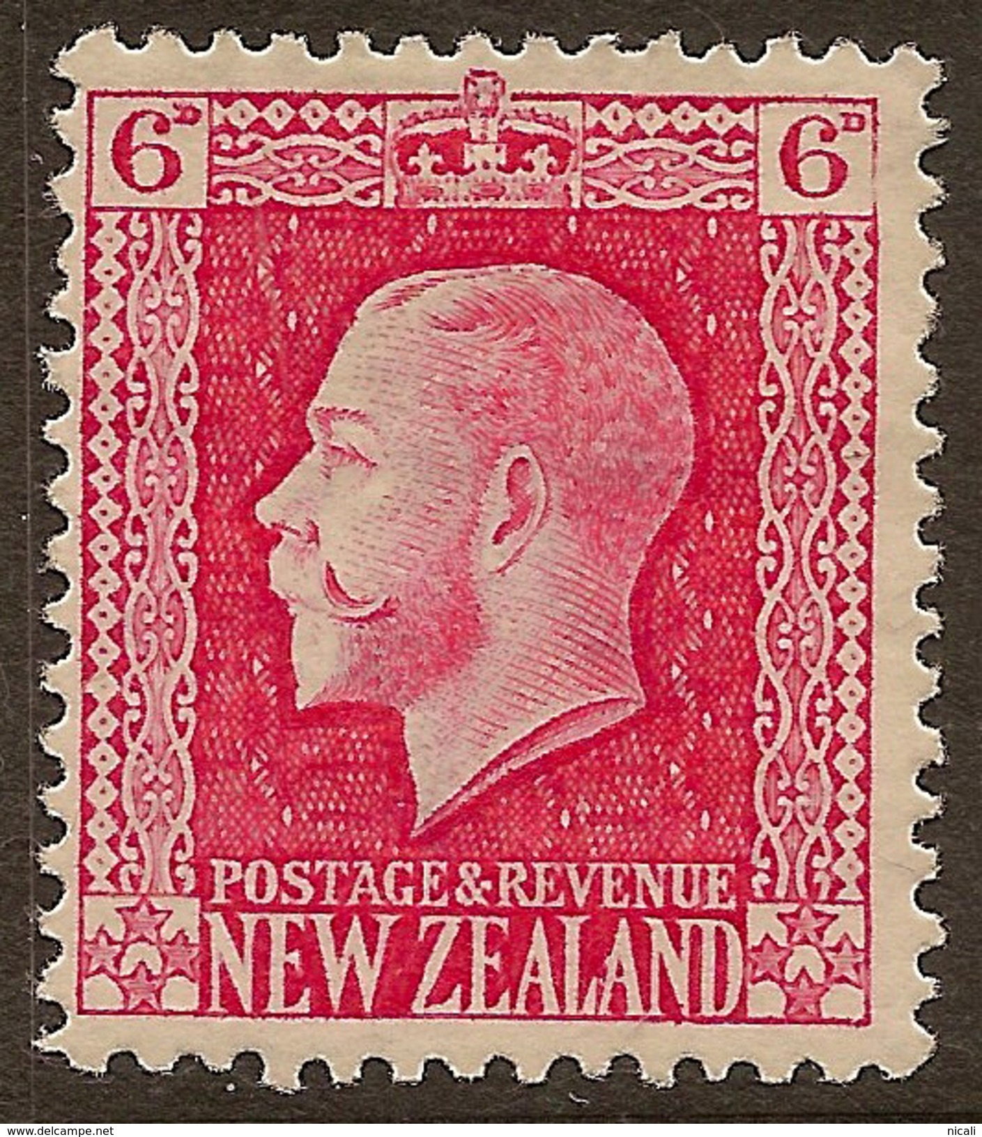 NZ 1915 6d KGV P14x14.5 SG 425d HM #YS331 - Unused Stamps