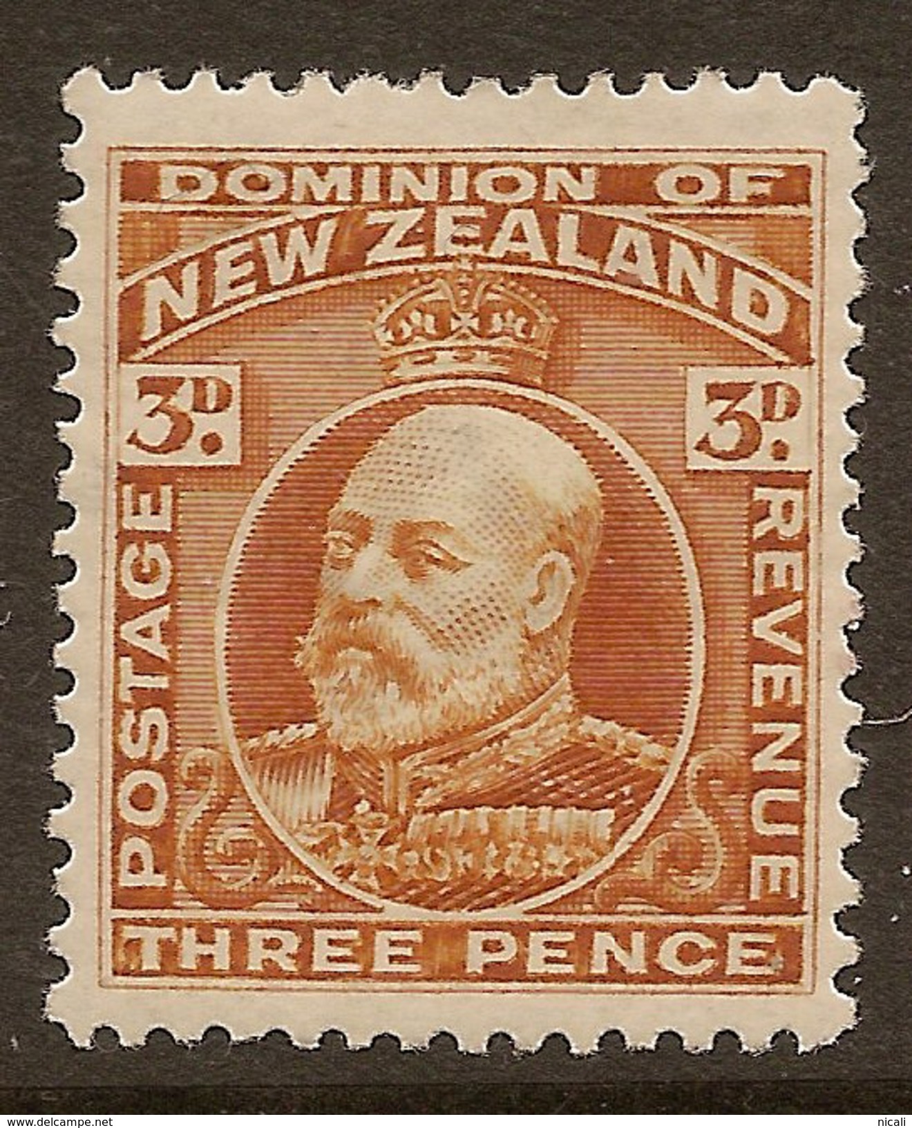 NZ 1909 3d KEVII P14x14.5 SG 389 HM #YS316 - Ongebruikt