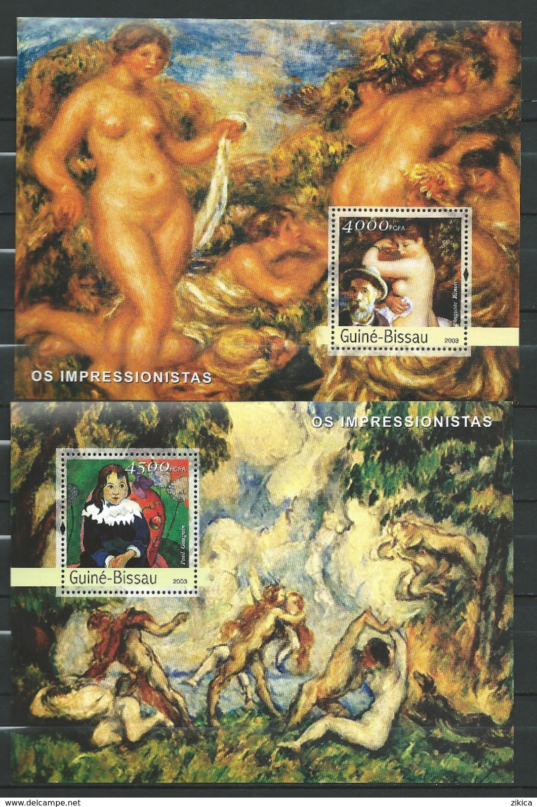 Guinea Bissau / Guinée-Bissau 2003 Impressionist Paintings.Art,Act,self-portrait.full Serial 9 S/S.MNH ( 3 Scans ) - Guinea-Bissau