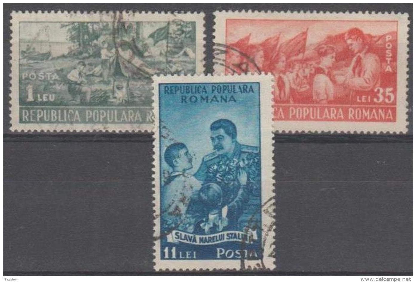 ROMANIA - 1951 Young Pioneers. Scott 777-779. Used - Gebraucht