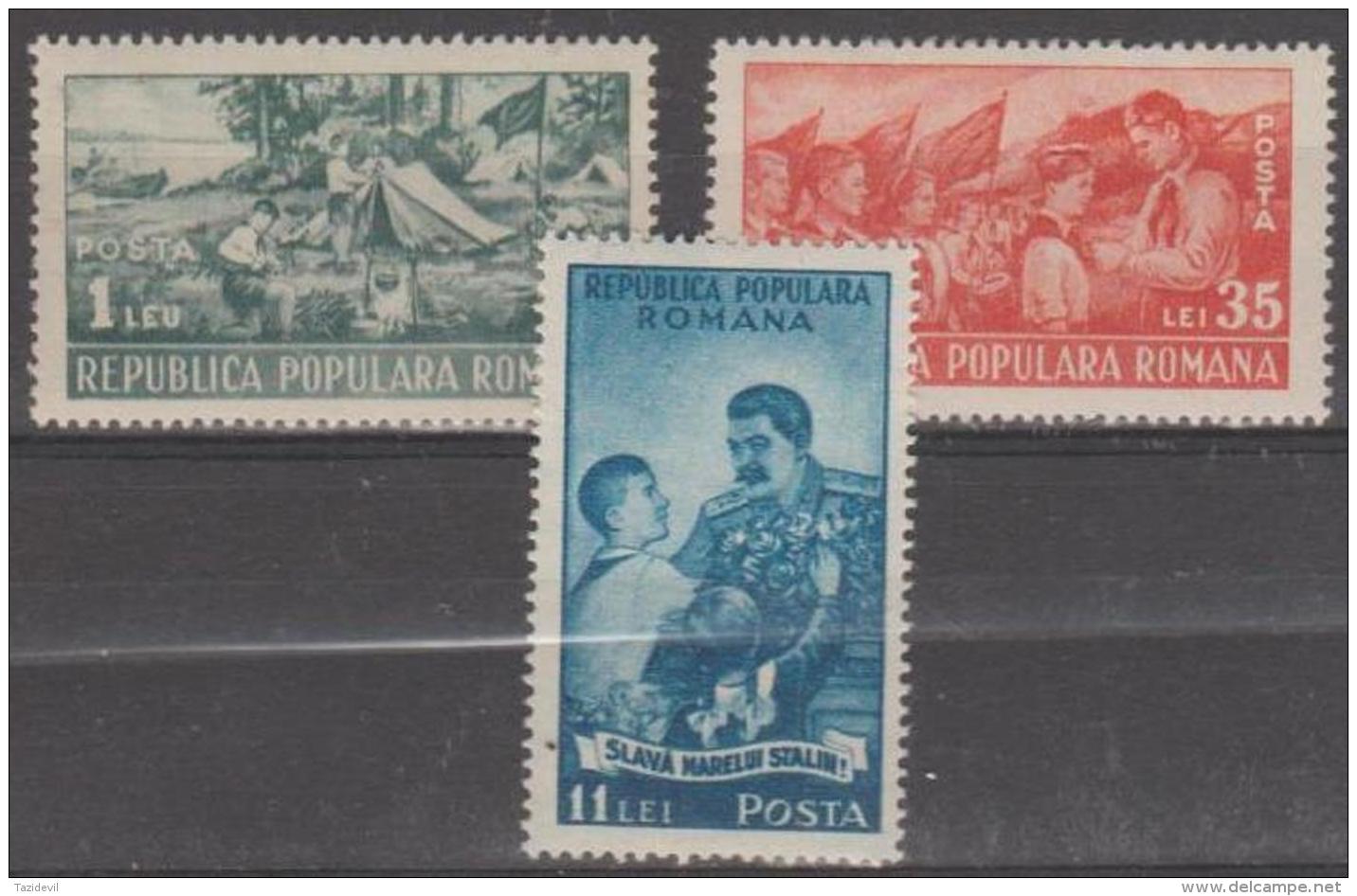 ROMANIA - 1951 Young Pioneers. Scott 777-779. Mint - Ungebraucht