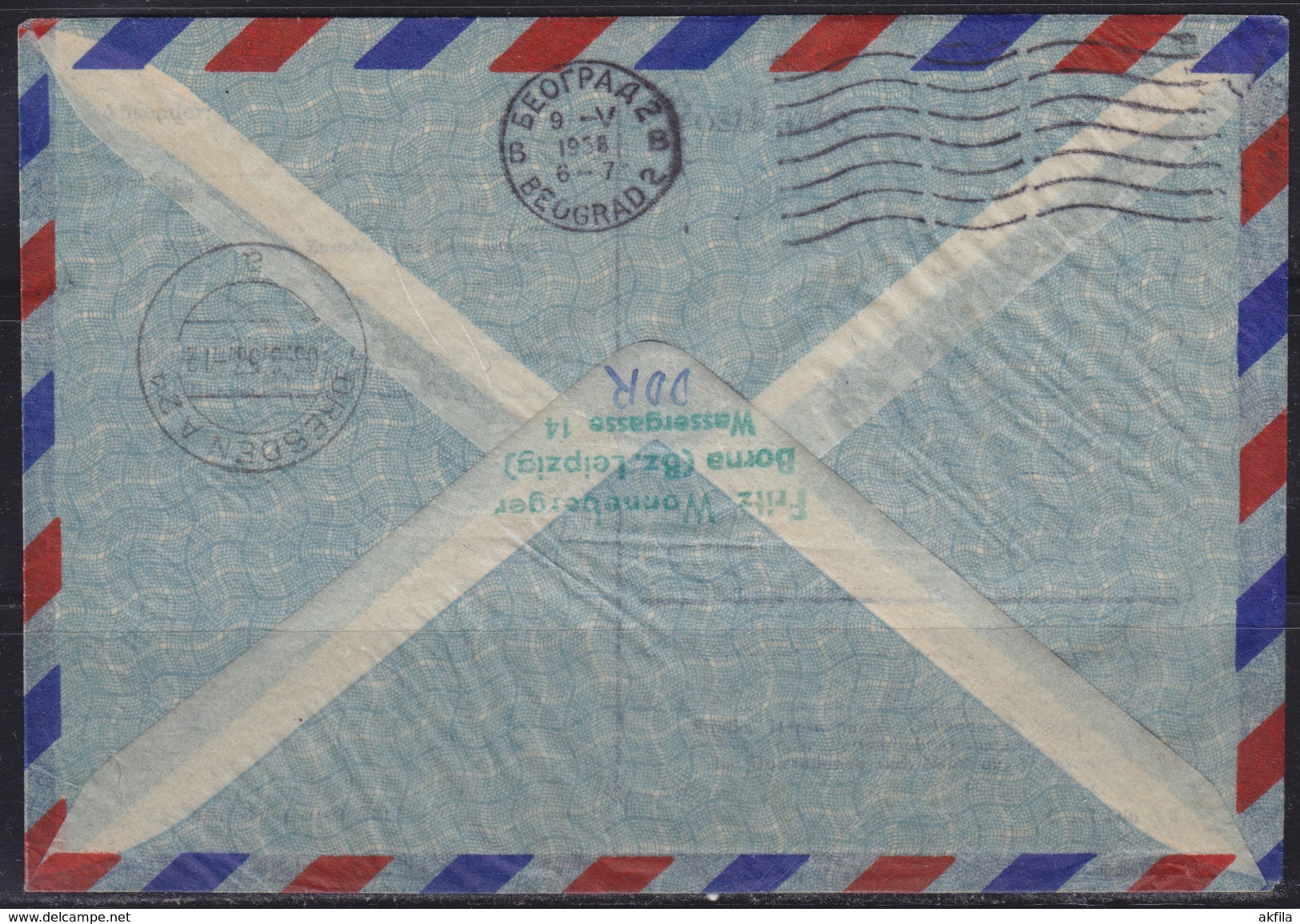 DDR East Germany 3.V.1958 "Lufthansa" Airmail Letter Sent From Karl-Marx-Stadt-Dresden To Beograd (Yugoslavie) - Briefe U. Dokumente