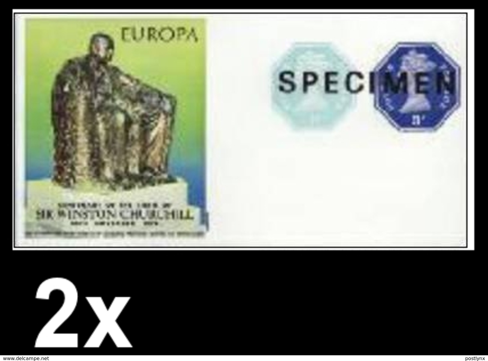 BULK:2 X GREAT BRITAIN 1974 Monument EUROPA Churchill Machines  SPECIMEN IMPERF:sheetlet [muestra,Muster,spécimen] - Imperforados