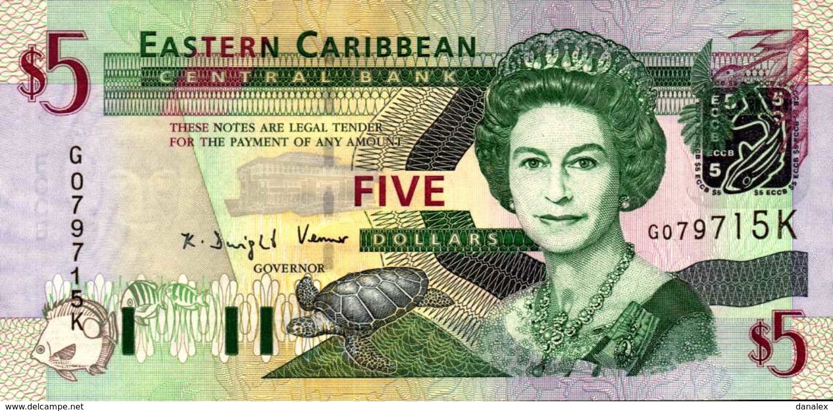 CARAIBES OUEST St KITTS  5 DOLLARS De 2003nd Pick  42d  UNC/NEUF - East Carribeans