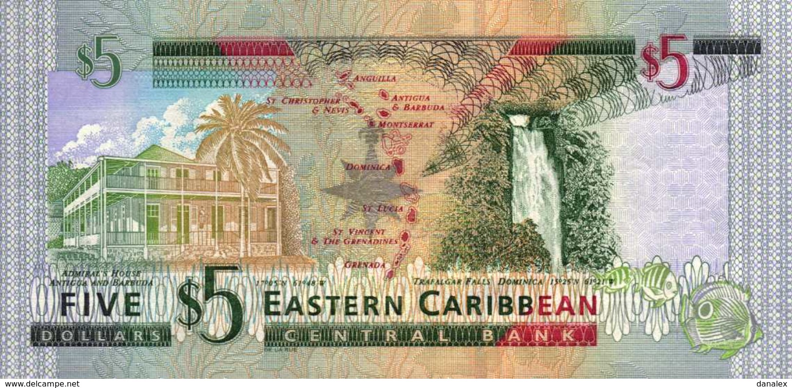 CARAIBES OUEST St KITTS  5 DOLLARS De 2003nd Pick  42d  UNC/NEUF - East Carribeans