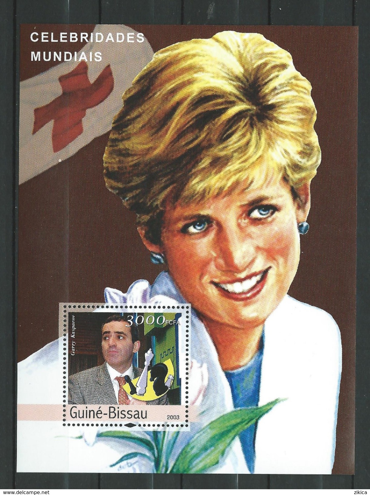 Guinea Bissau / Guinée-Bissau 2003 Famous People.Garry Kasparov,chess.Princess Diana.S/S.MNH - Guinea-Bissau