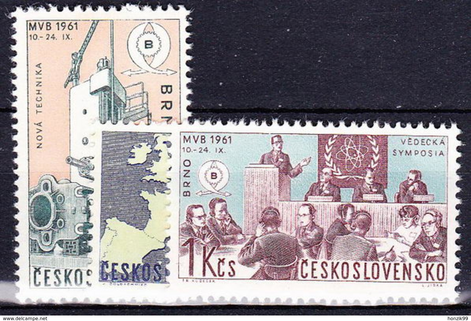 ** Tchécoslovaquie 1961 Mi 1283-5 (Yv 1162-4), (MNH) - Ungebraucht