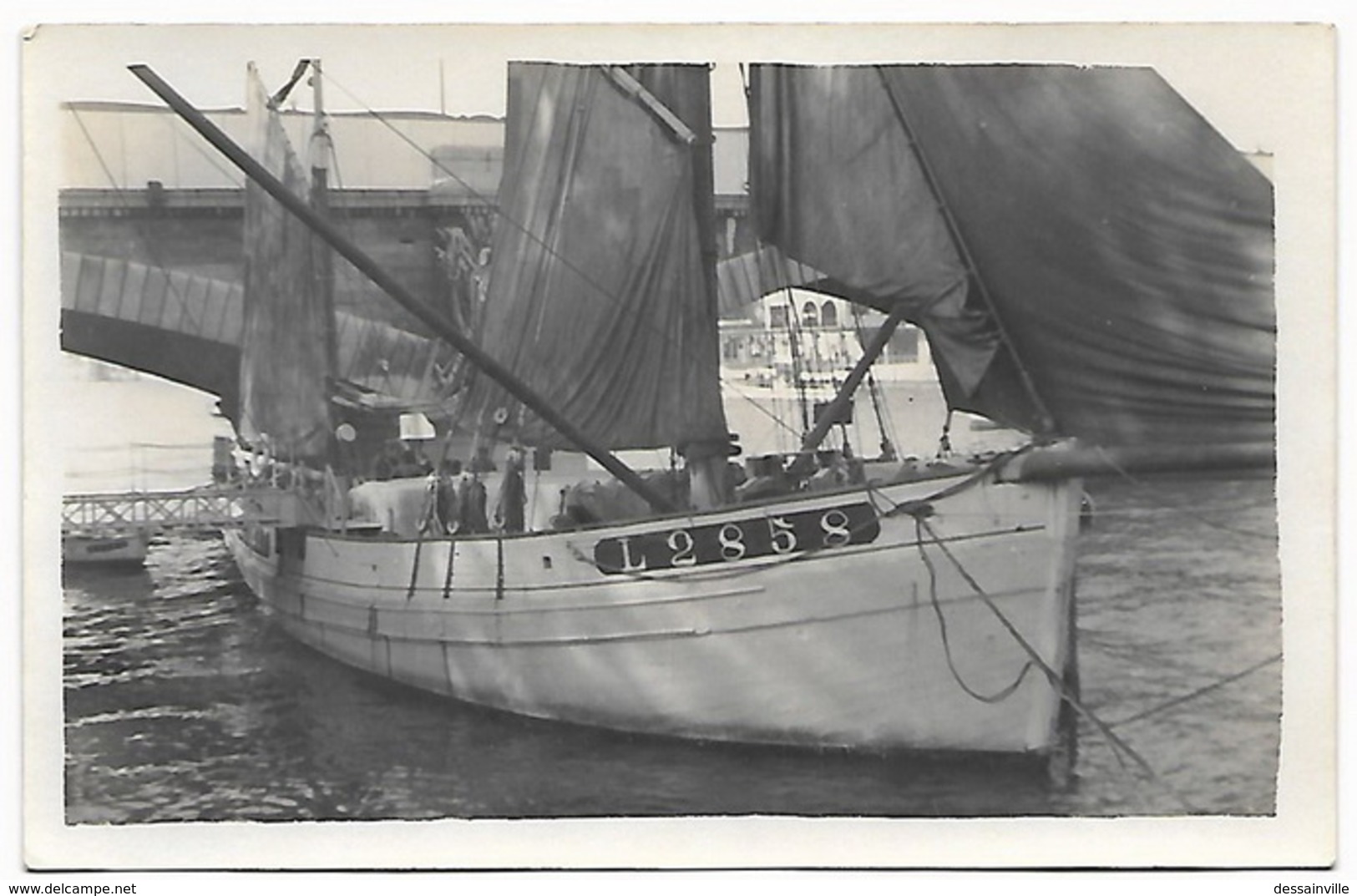 CARTE PHOTO  BÂTEAU A VOILES L2858 DANS PORT A SITUER - Autres & Non Classés