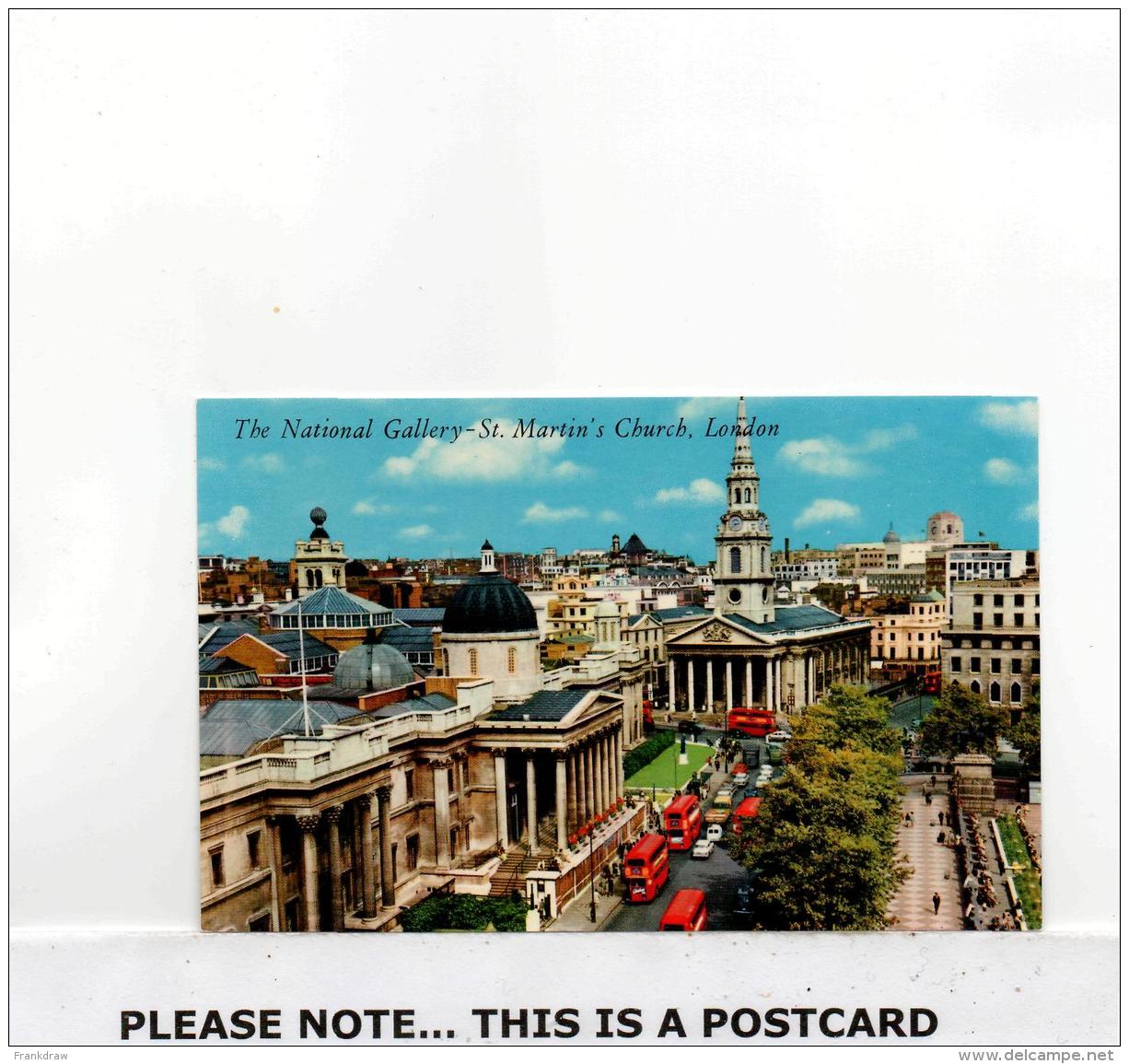 Postcard - The National Gallery - St. Martins Church London Very Good - Unclassified