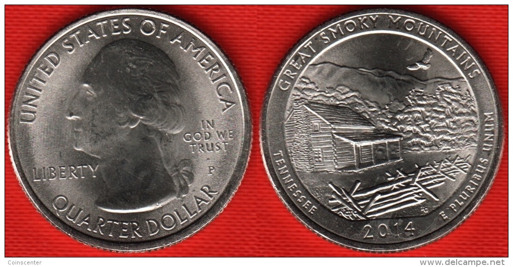 USA Quarter (1/4 Dollar) 2014 P Mint "Great Smoky Mountains" UNC - 2010-...: National Parks