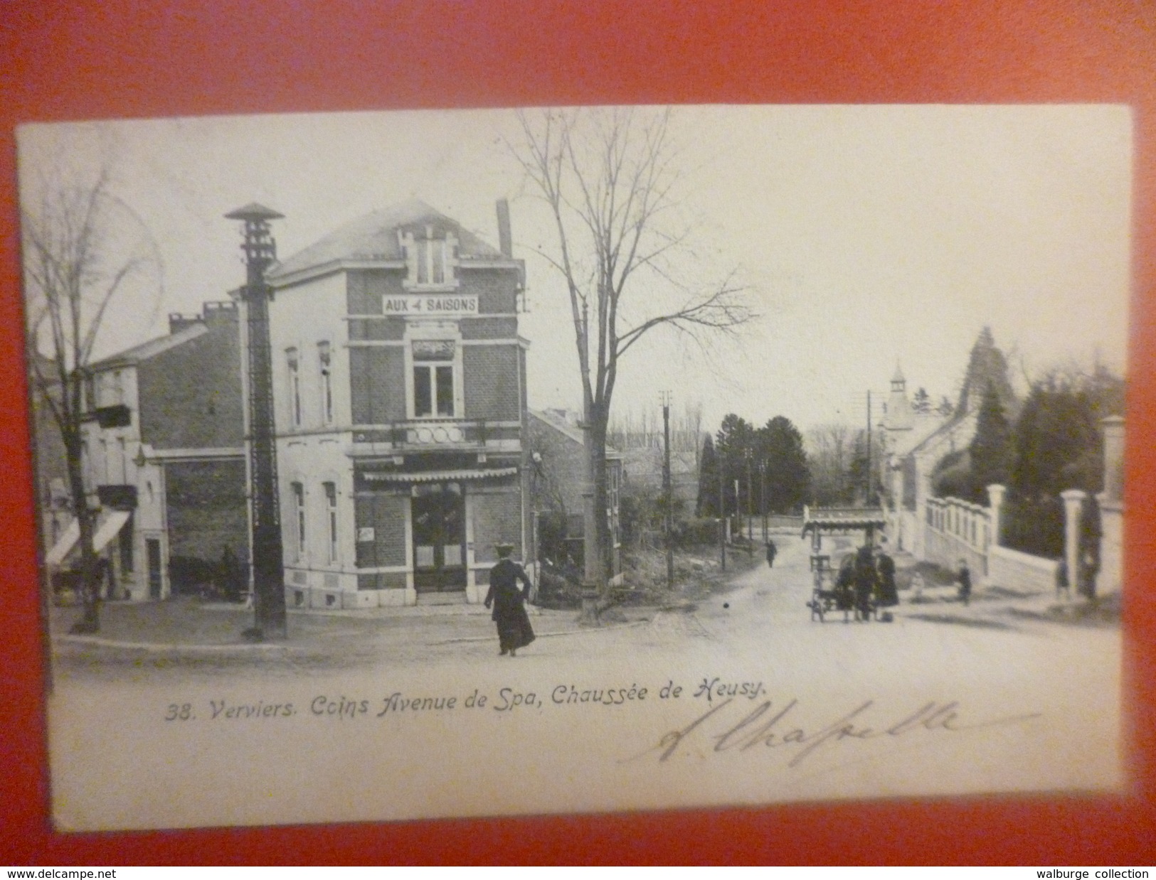 Verviers :Coins Avenue De Spa Et Chaussée De Heusy-ANIMATION-CAFE-ATTELAGE (V1937) - Verviers