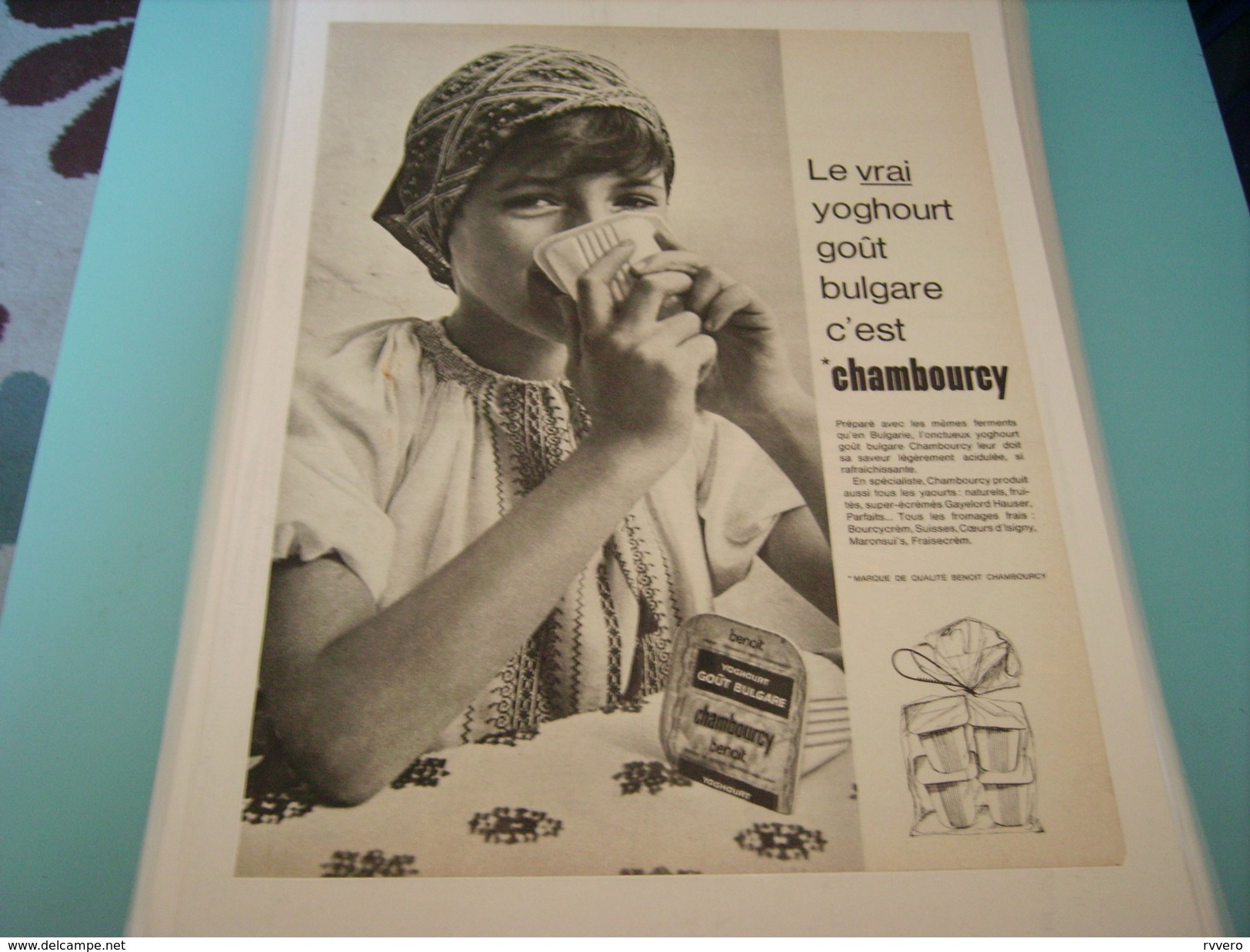 ANCIENNE PUBLICITE YOGHOURT GOUT BULGARE CHAMBOURCY 1966 - Autres & Non Classés