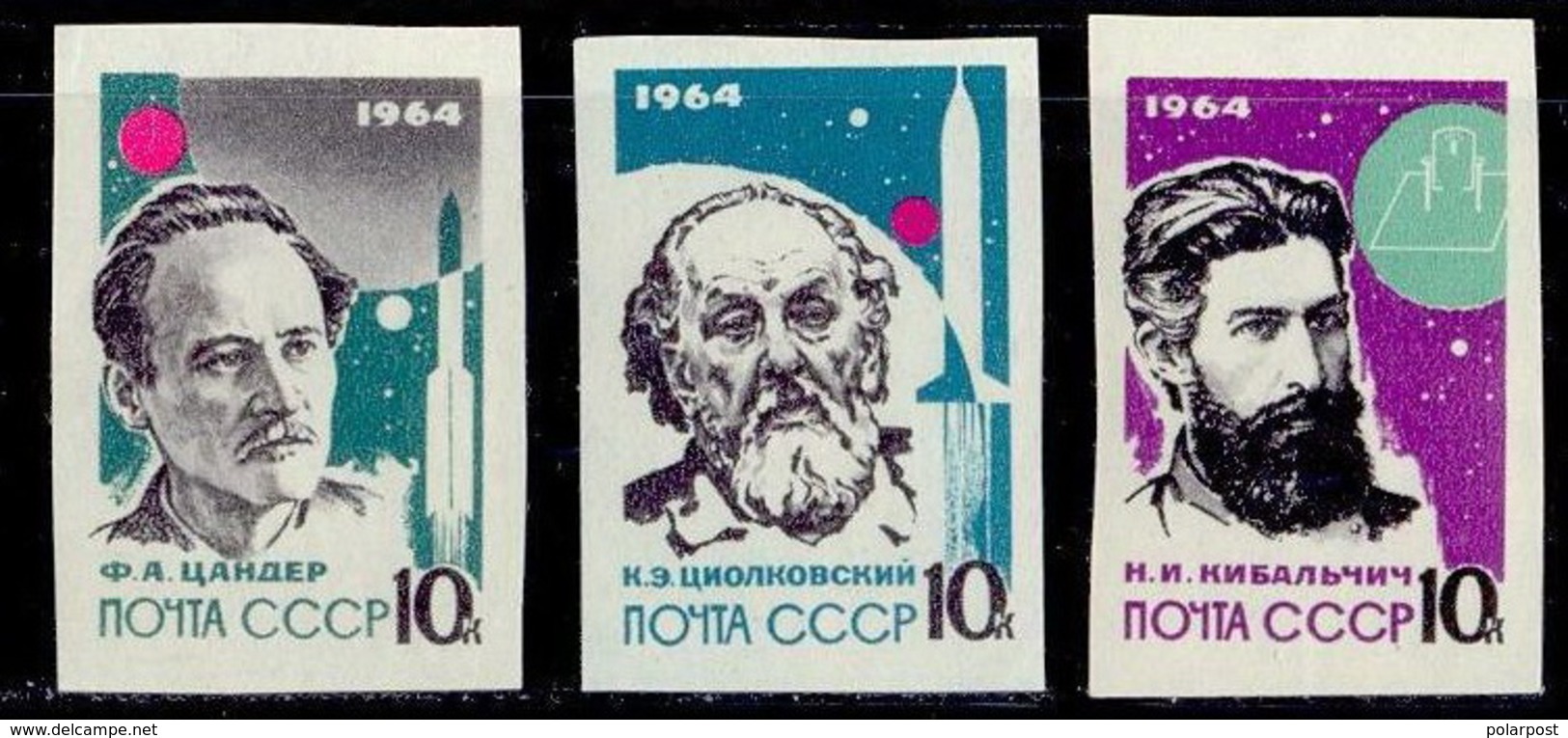 USSR 1964. 2929-2931 (3015-3016) Founder Of Rocket Theory And Technique - UdSSR