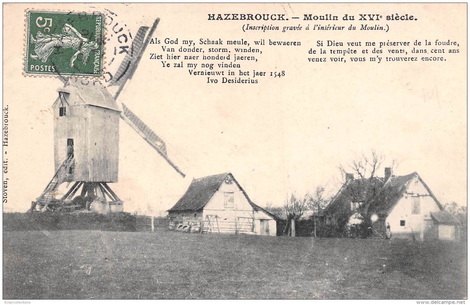 Hazebrouck     59       Le Moulin .   A Côté Ferme De La Briiarde         (voir Scan) - Hazebrouck