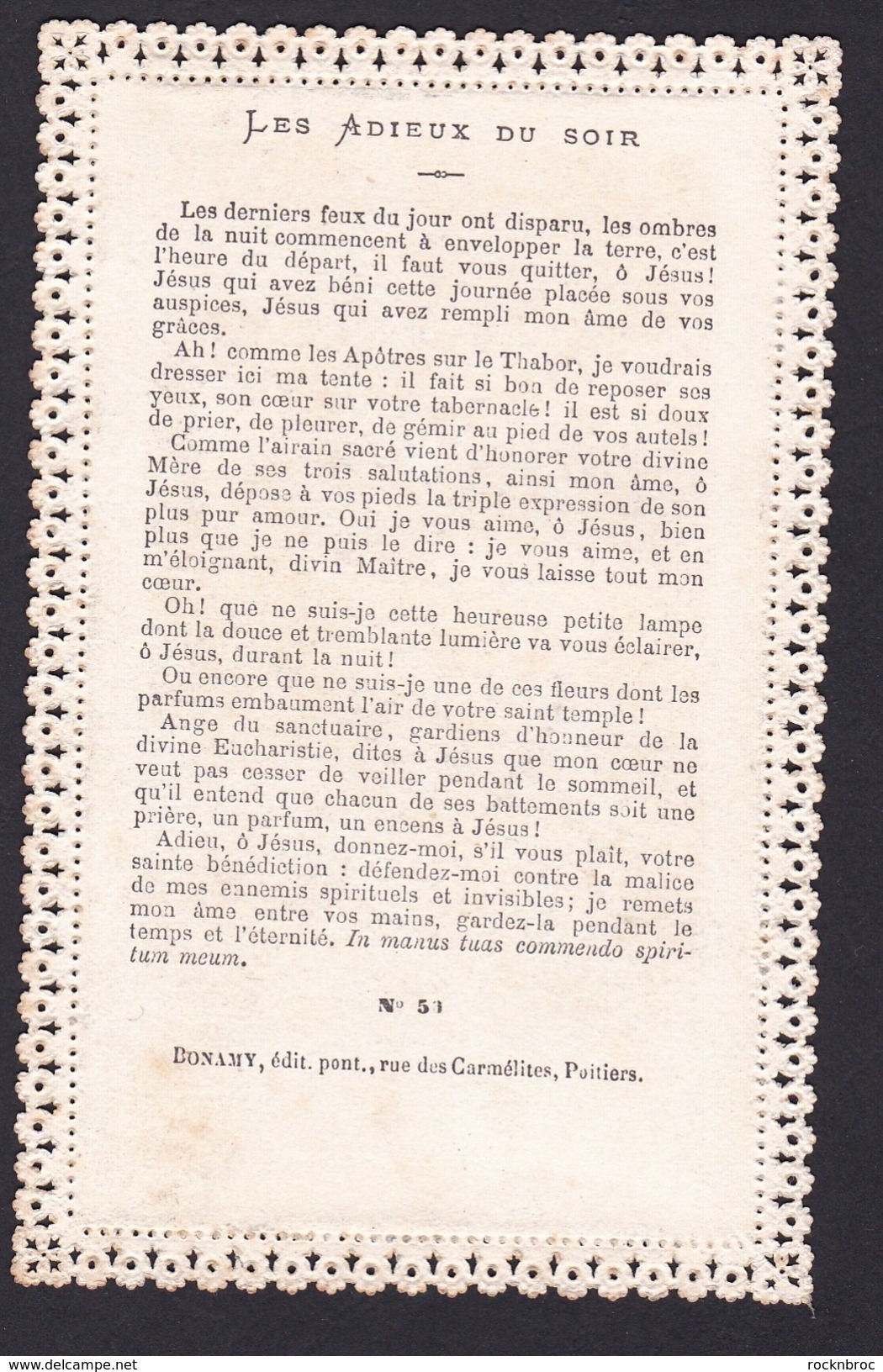 Ancien Canivet Image Pieuse à Système Dépliant "Les Adieux Du Soir" Bonamy N°56 - Religion & Esotérisme