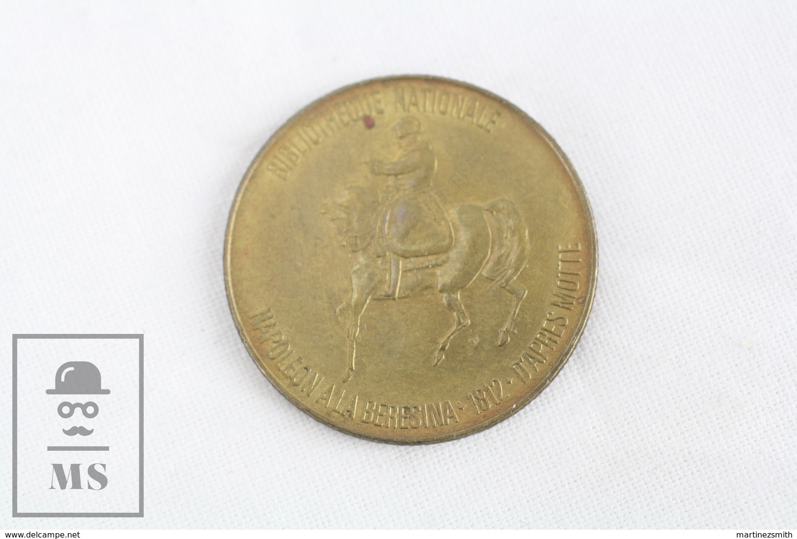 1969 Vintage TOTAL Brass Advertising Token - Napoleon A La Beresina 1812 - D'Apres Motte - Otros & Sin Clasificación