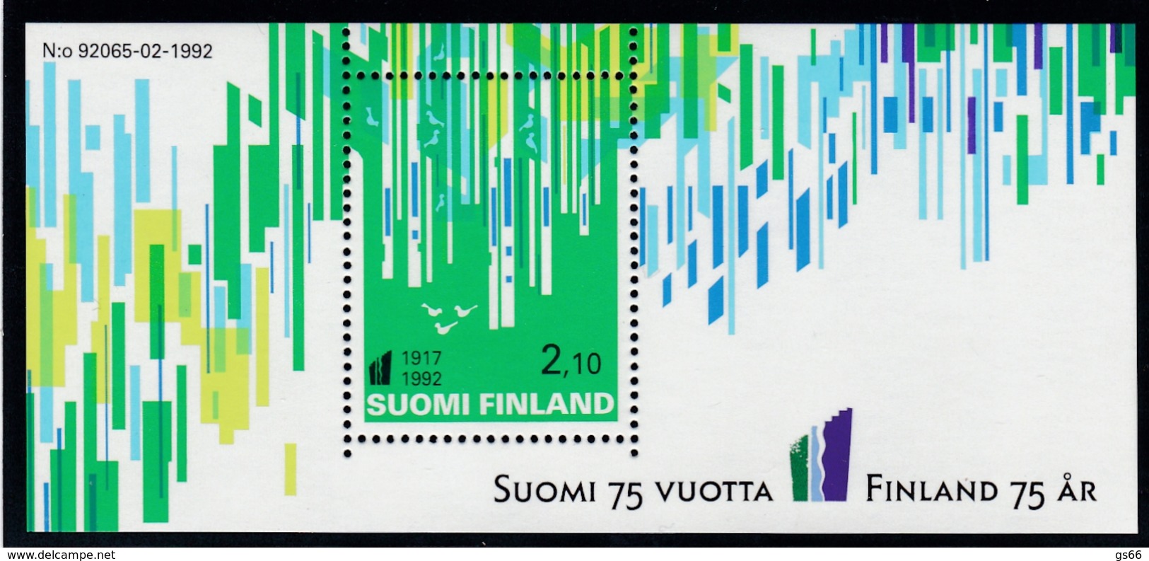 1992 Finnland,  1187 Block 9, 75 Jahre Unabhängigkeit. MNH ** - Blocks & Kleinbögen