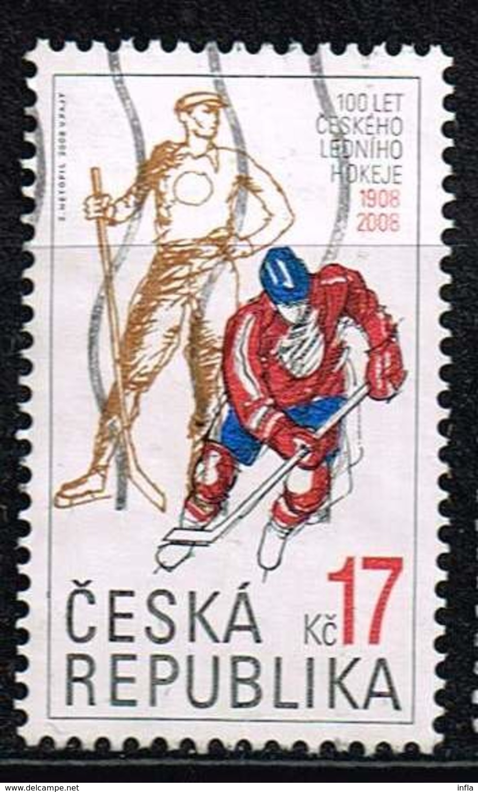 Tschechien 2008, Michel# 558 O 100 Years Of Czech Ice Hockey - Usati