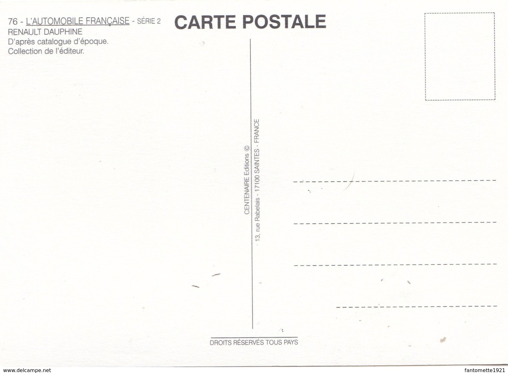 RENAULT DAUPHINE/L'AUTOMOBILE FRANCAISE SERIE 2 (dil259) - Voitures De Tourisme