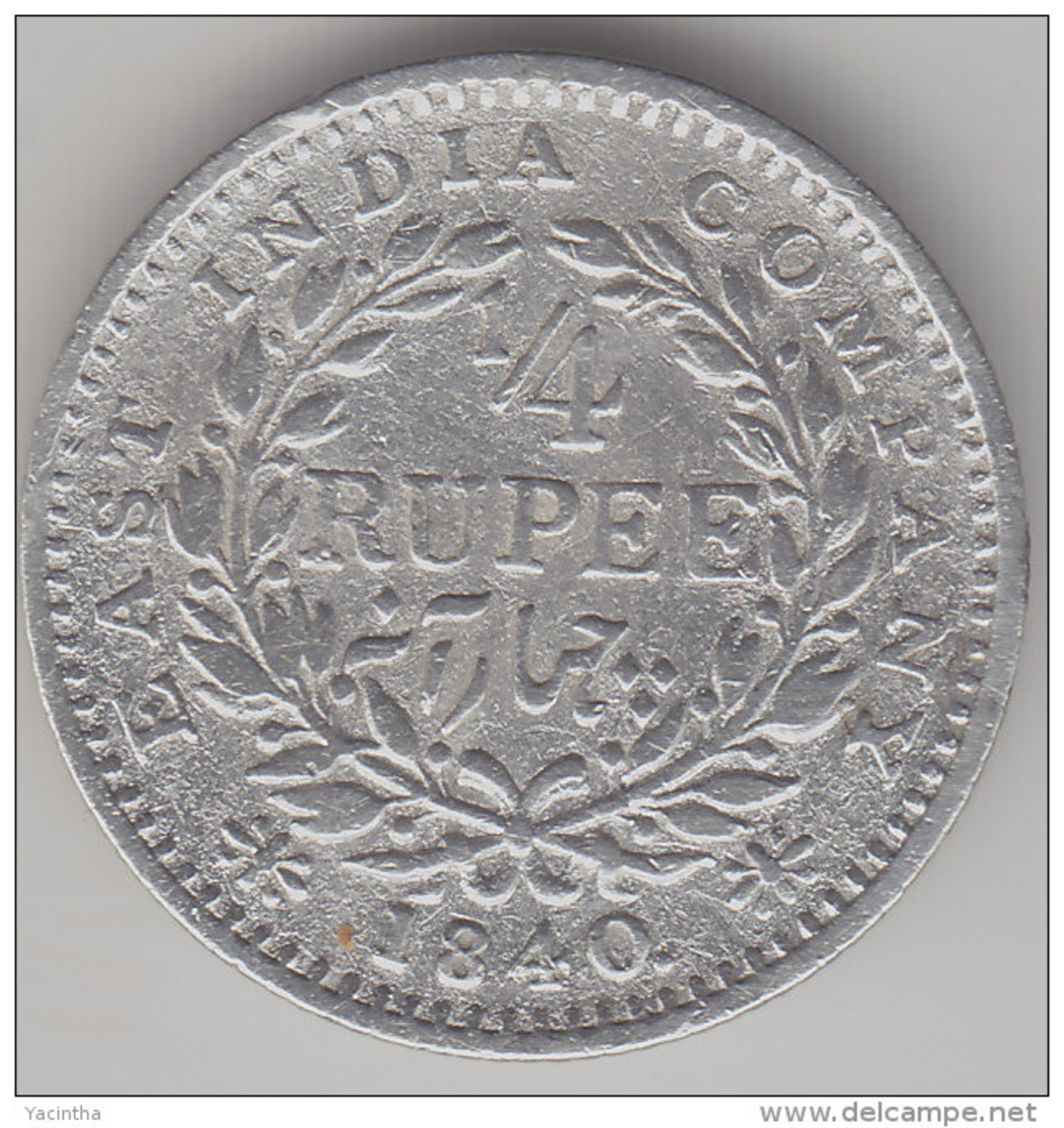 @Y@    British India 1/4  Rupee 1840  Silber / Ag     (2602) - Inde