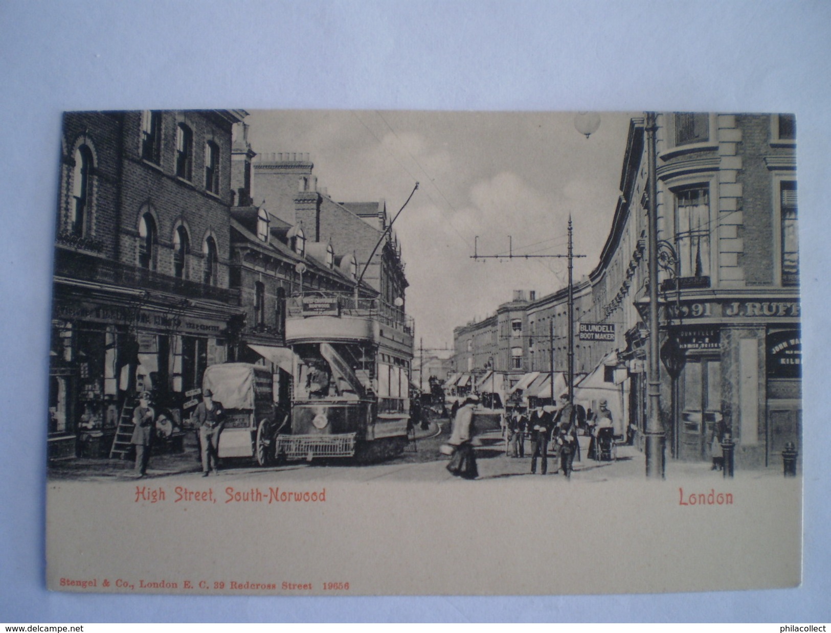 London SOUTH NORWOOD High Street Tram L94 (very Animated) Ca 1899 RARE - London Suburbs