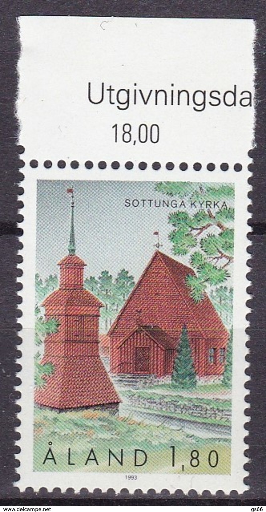 1993 Aland, 78,  Maria-Magdalena-Kirche, Sottunga. MNH ** - Aland